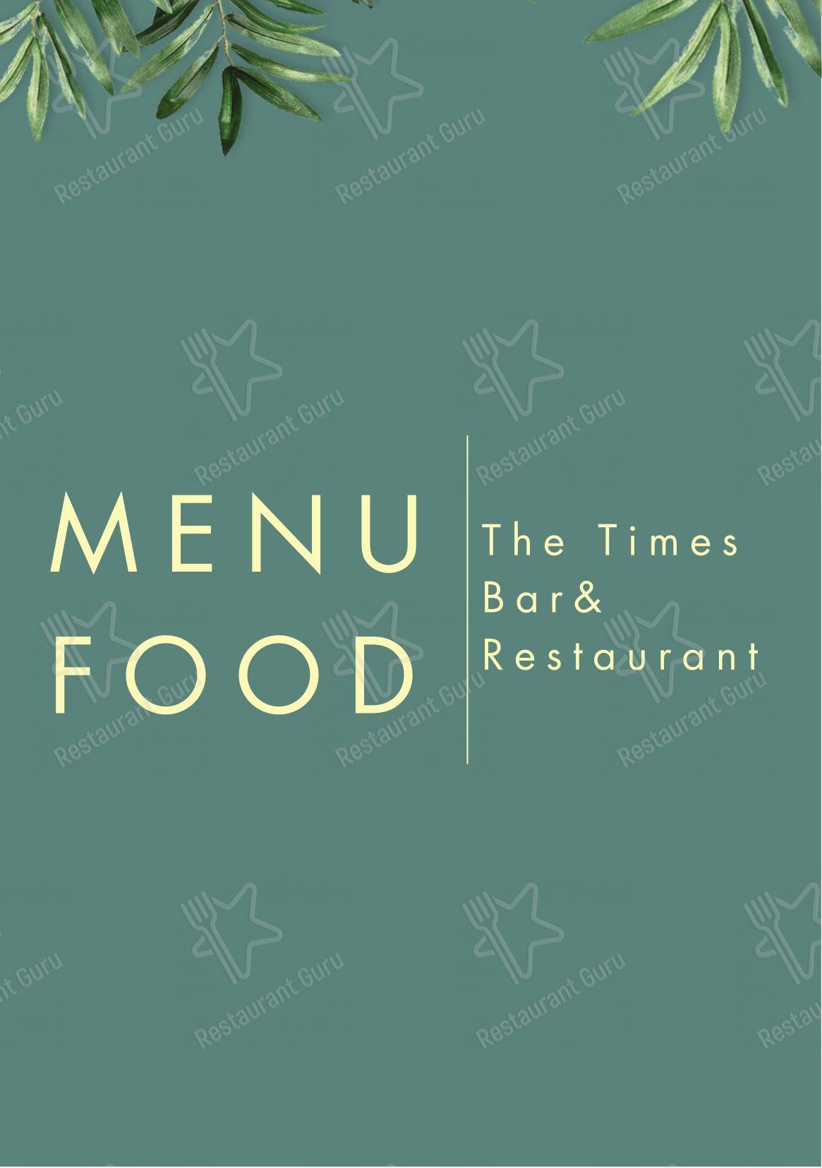 Menu bar per The Times Bar & Restaurant in Roma