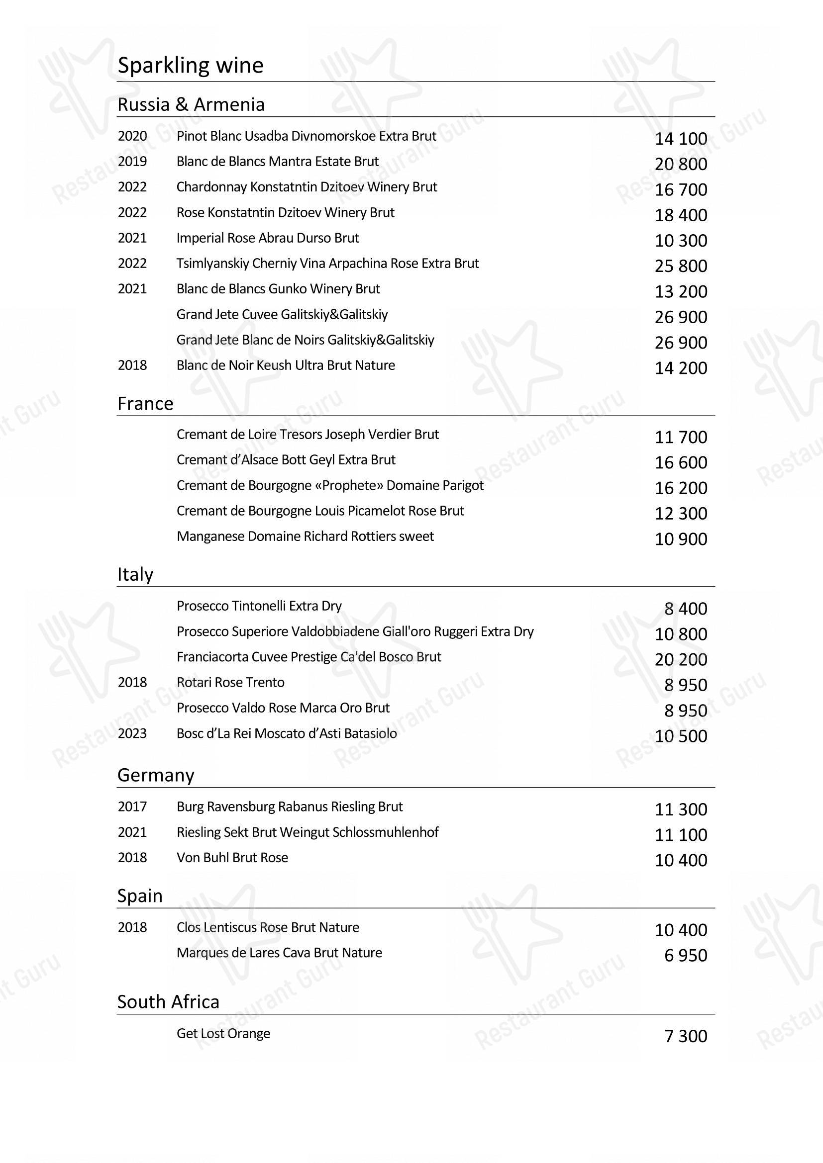 Takeaway Menu pour Turandot dans Moscou