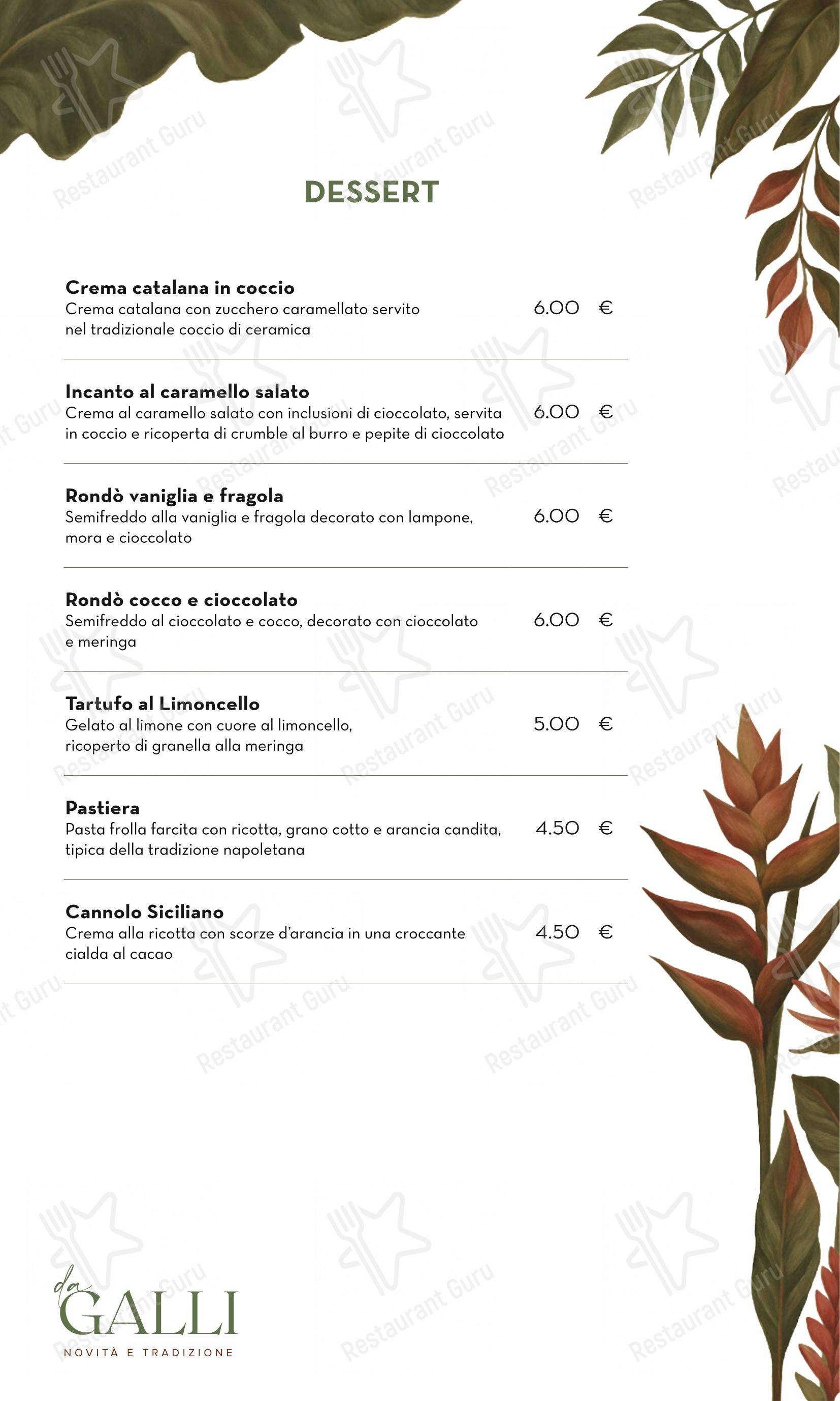 da Galli bakery e gelateria in Alba Adriatica - Menu