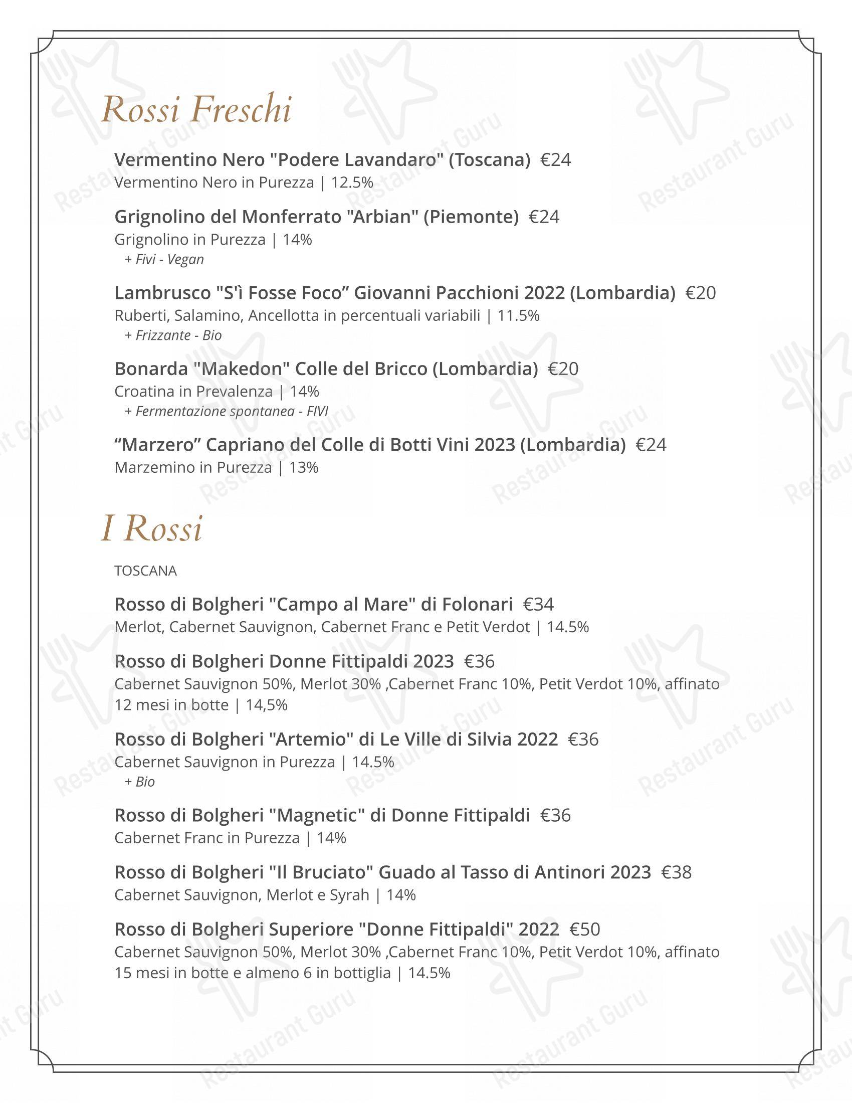 Menu di il Mercante - 菜单