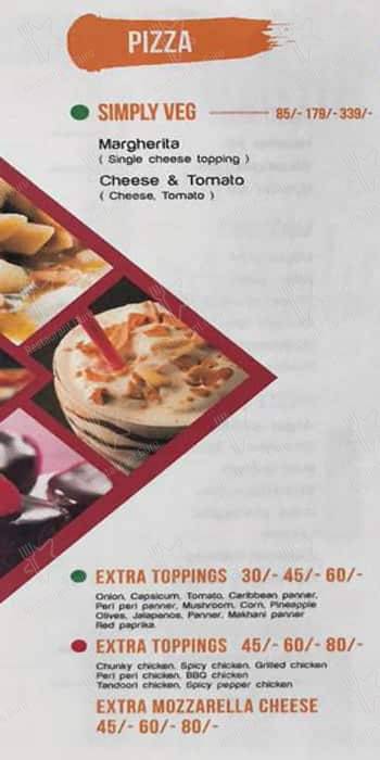 1989 Pizza & Thick Shake's menu