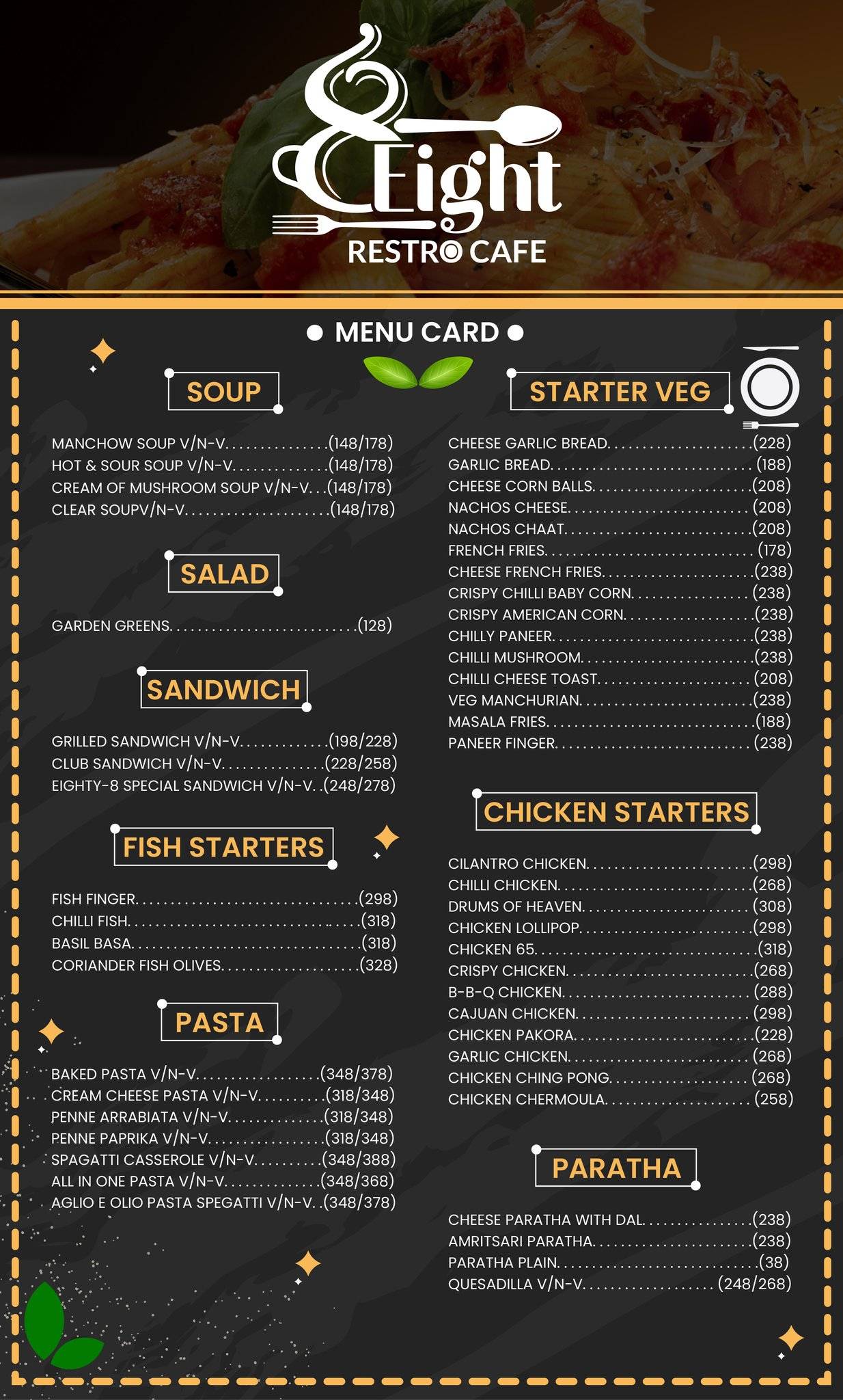 88+ Resto Cafe menu