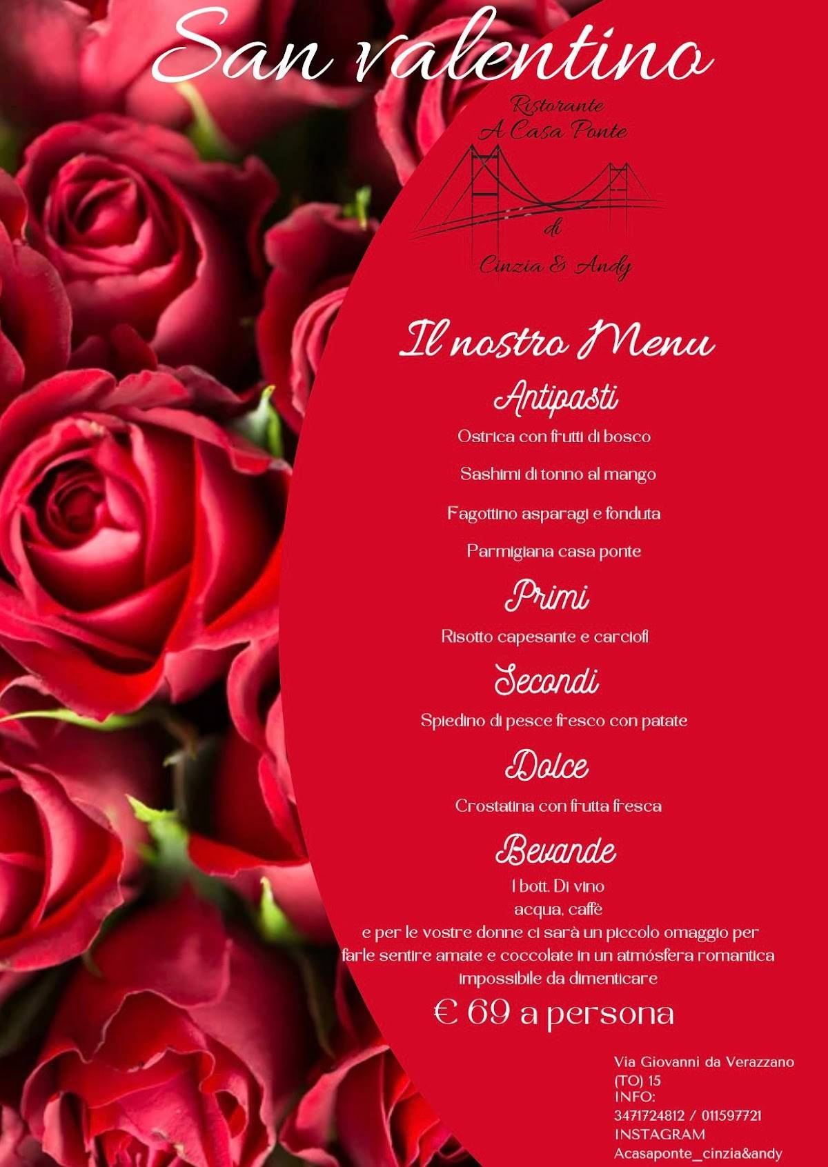 Menu di A Casa Ponte di Cinzia & Andy 