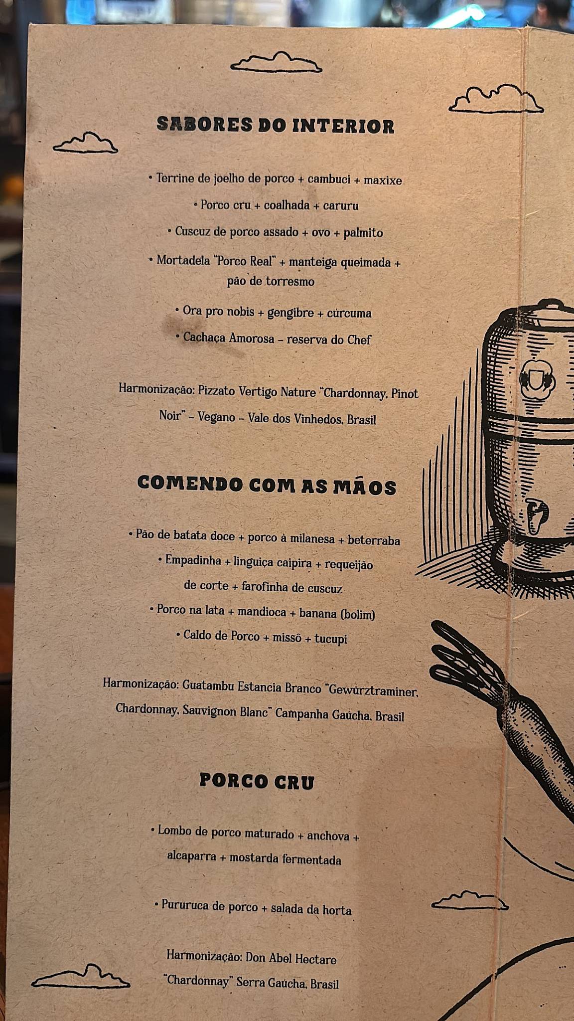 A Casa do Porco Bar cardápio