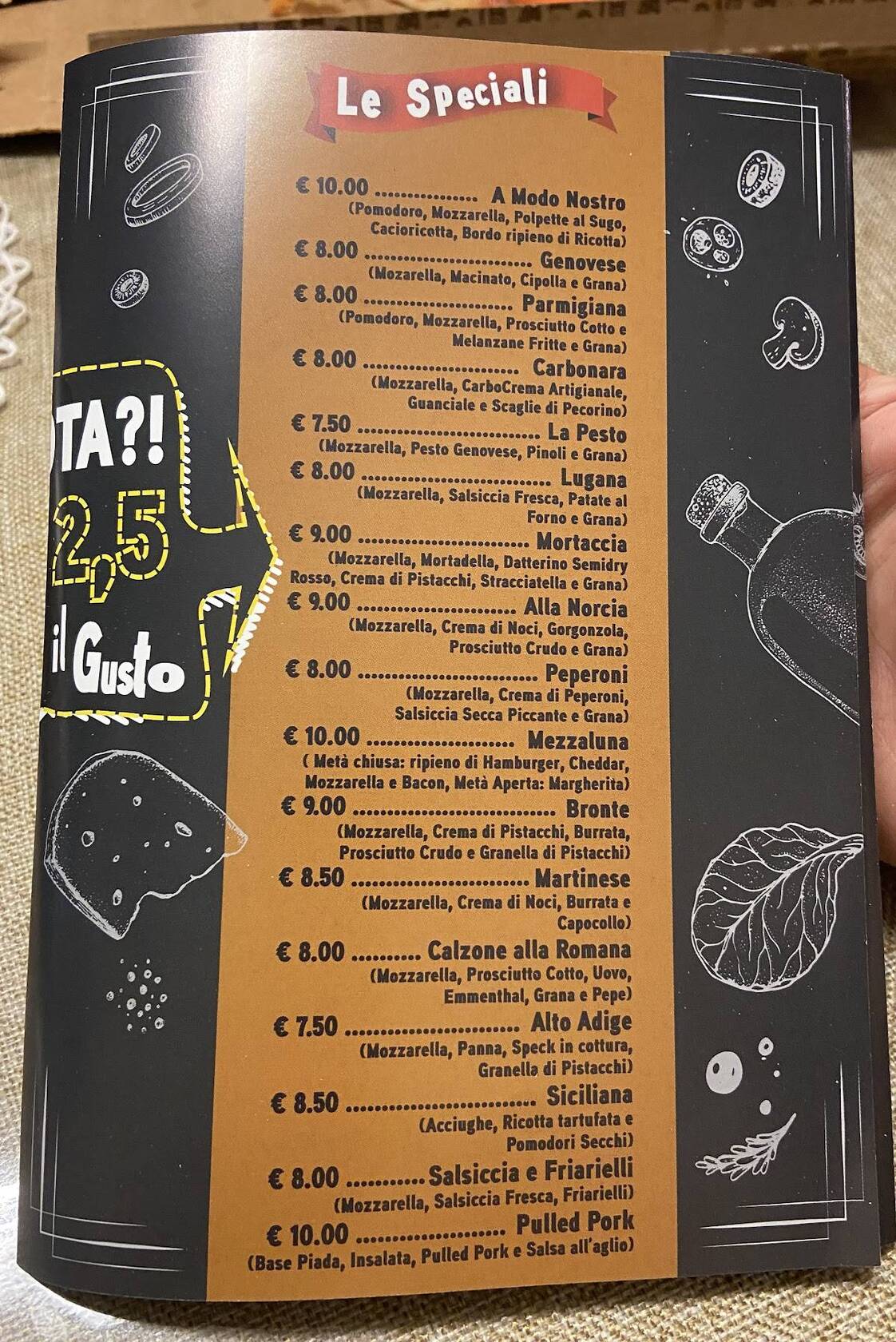 Menu di A Modo Nostro 