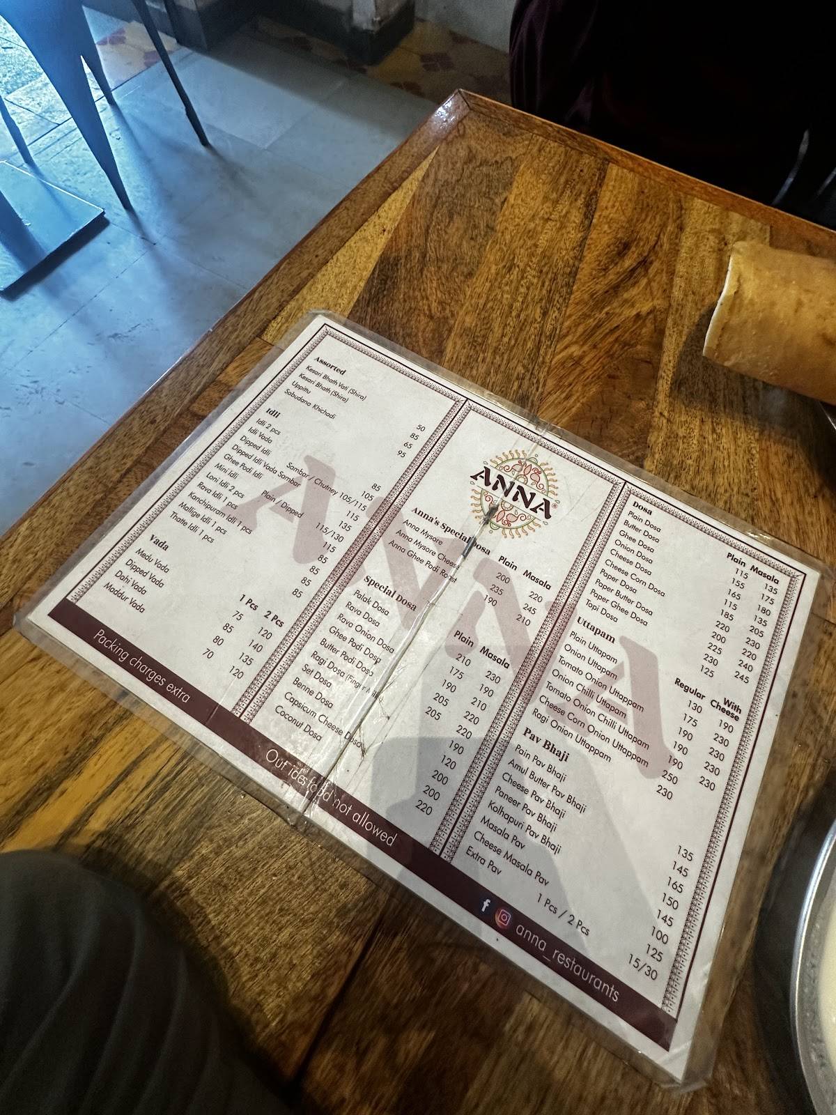 ANNA menu