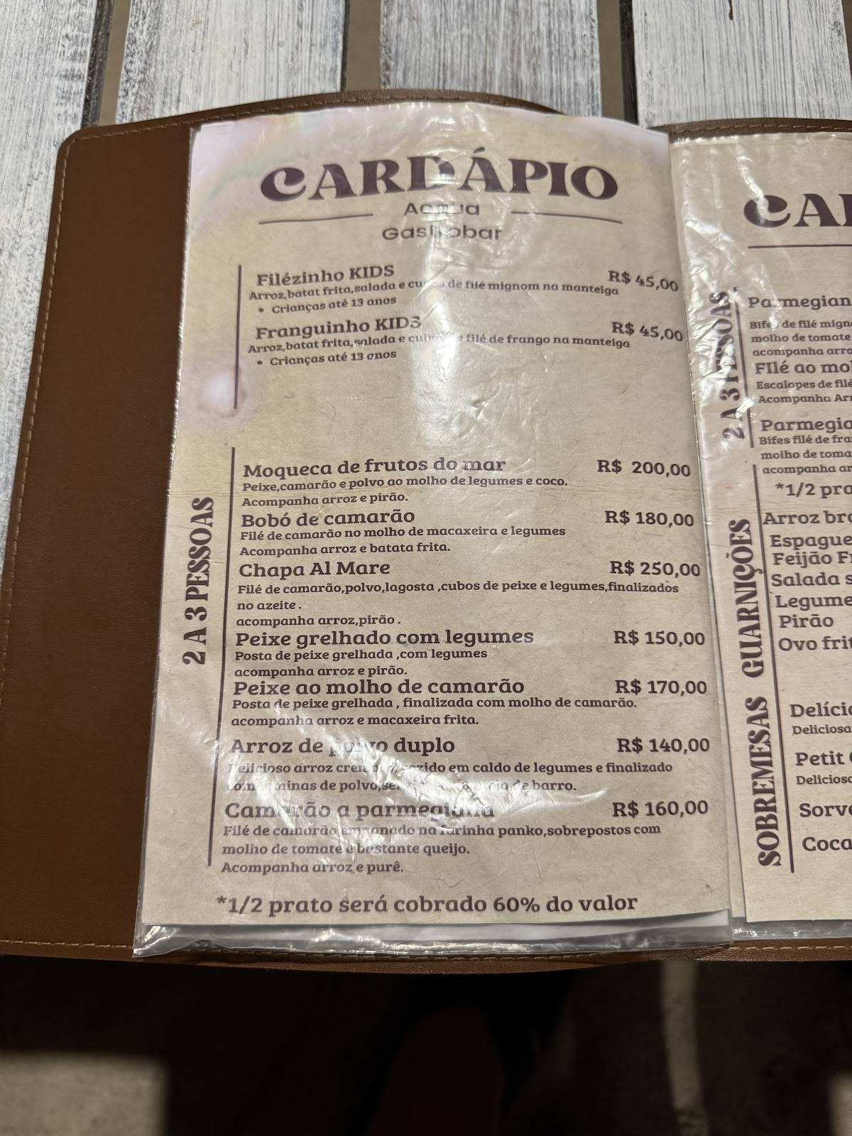 Acqua Gastrobar cardápio