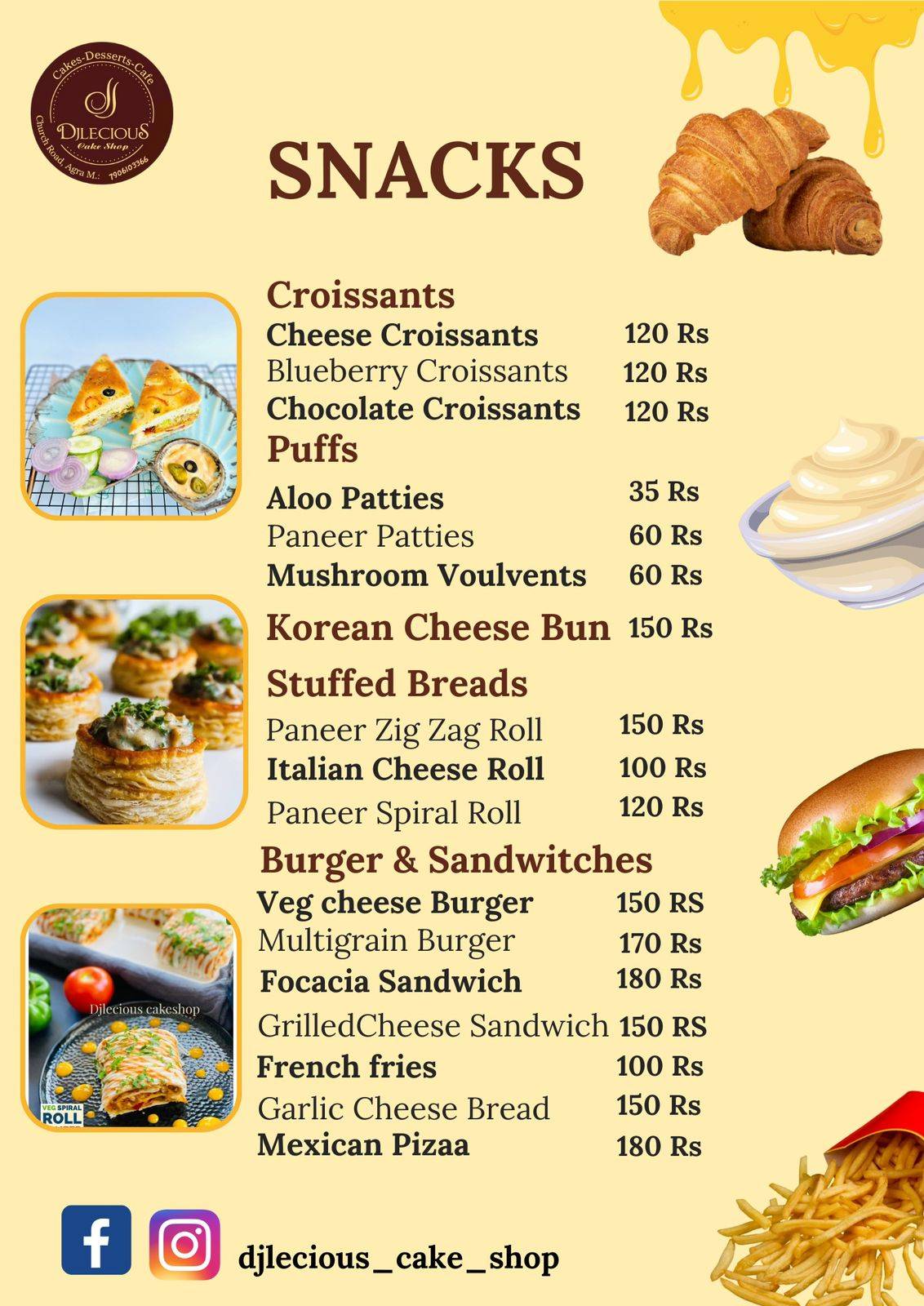 DJlecious Cake Shop menu