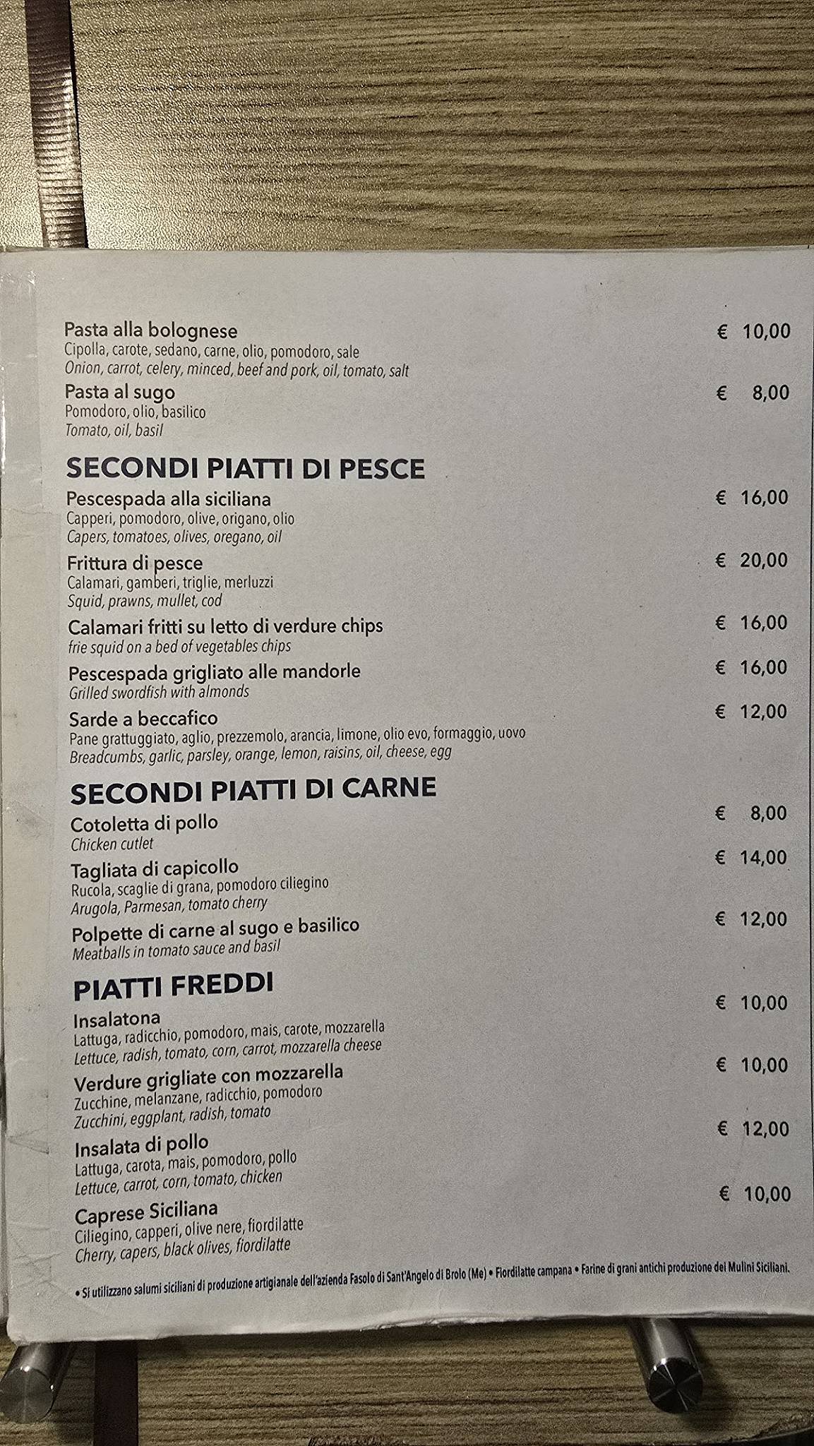 Menu di Gambrinus Ristobar & Pizzeria 