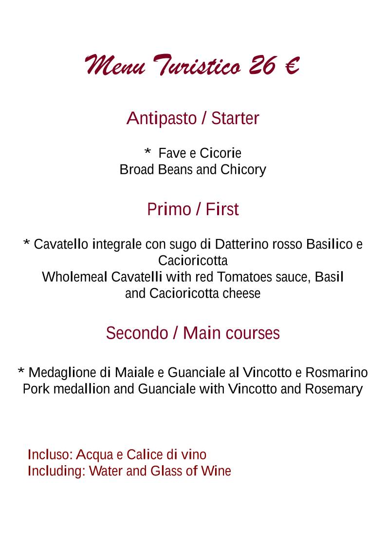 Menu di Ai Palmenti Ristorante 