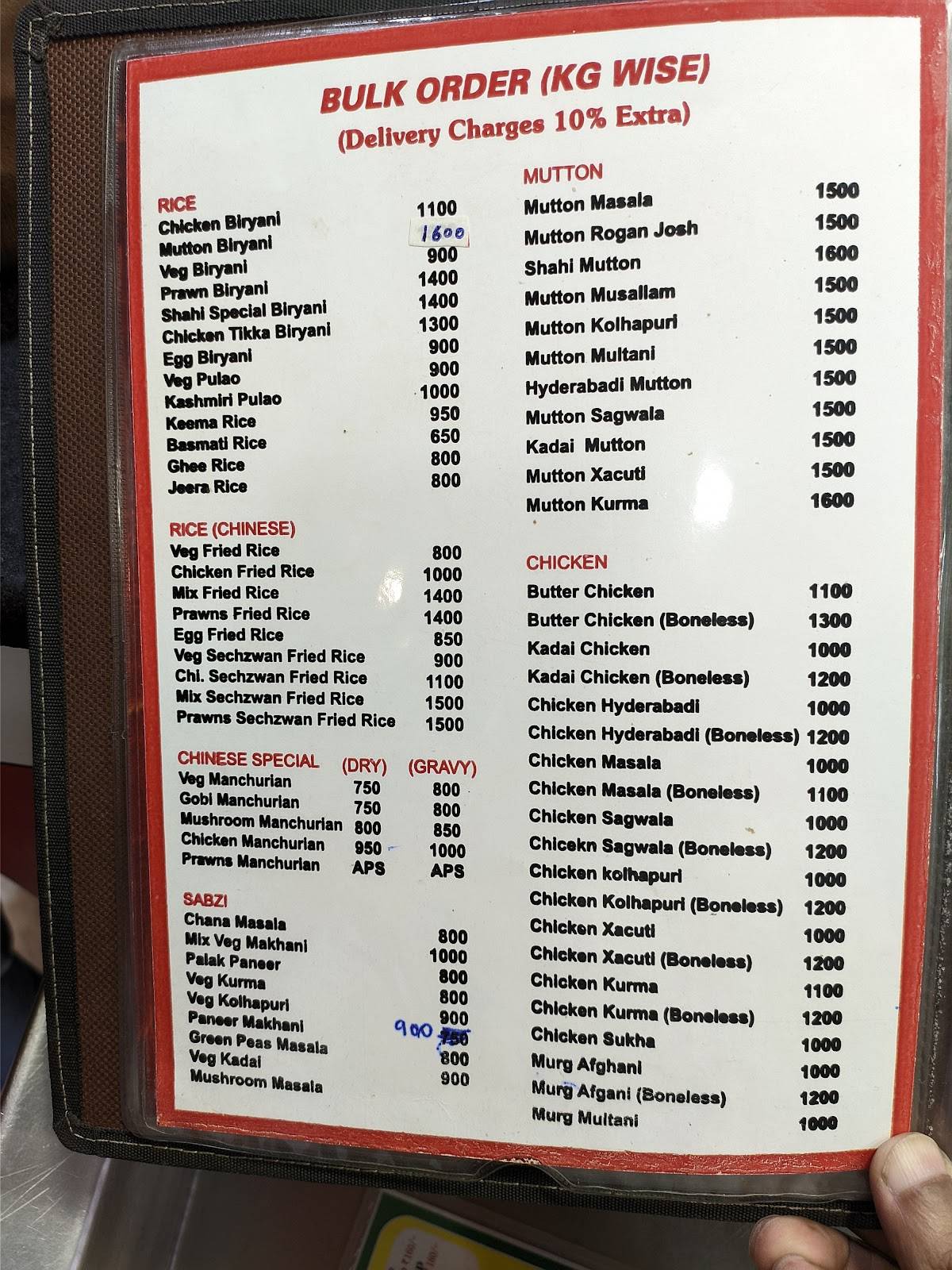 Al Akbar Restaurant menu