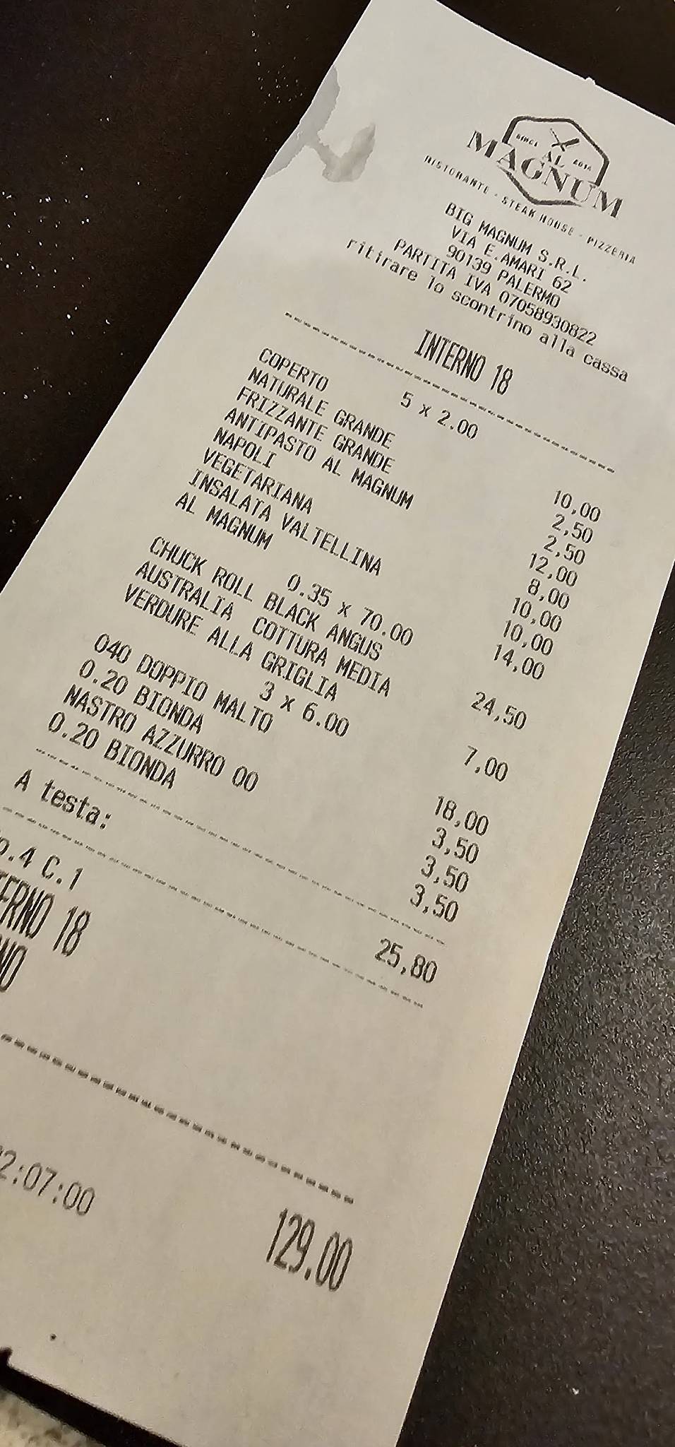 Menu di Al Magnum - Pizzeria e Ristorante 