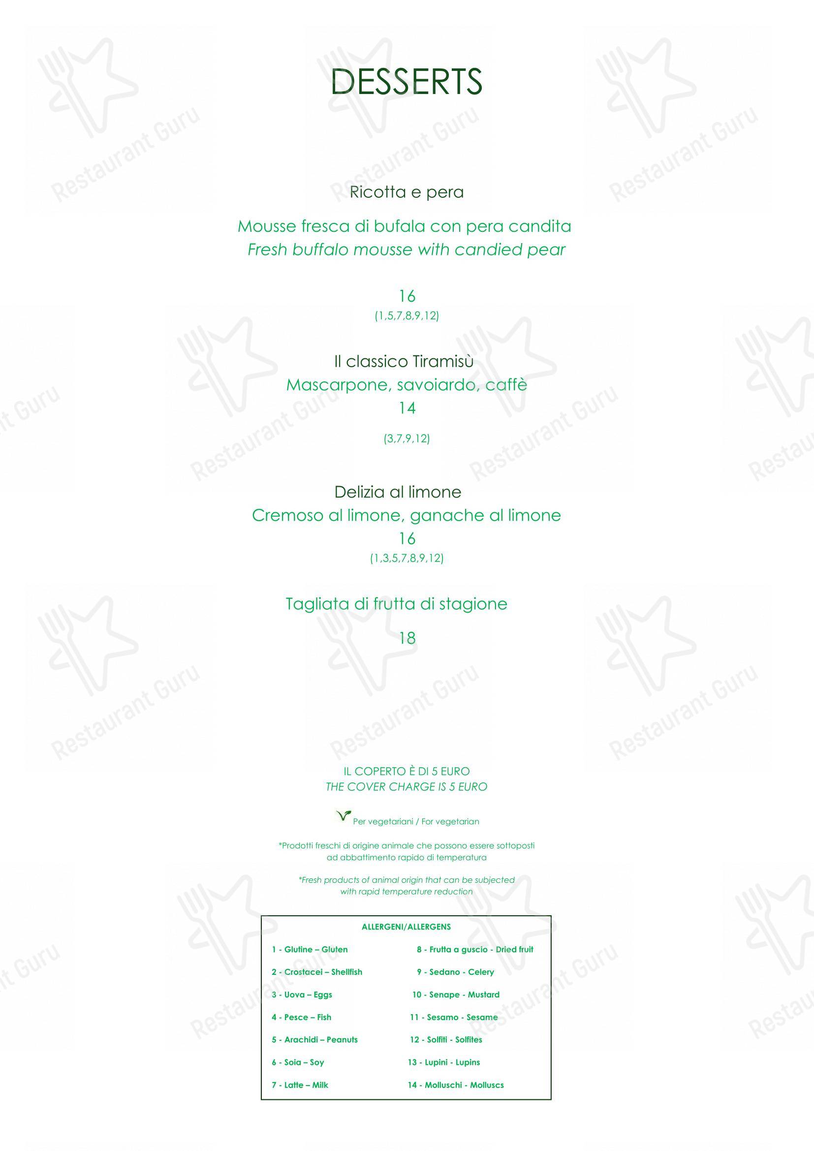 Menu di Al Palazzo - Основное меню