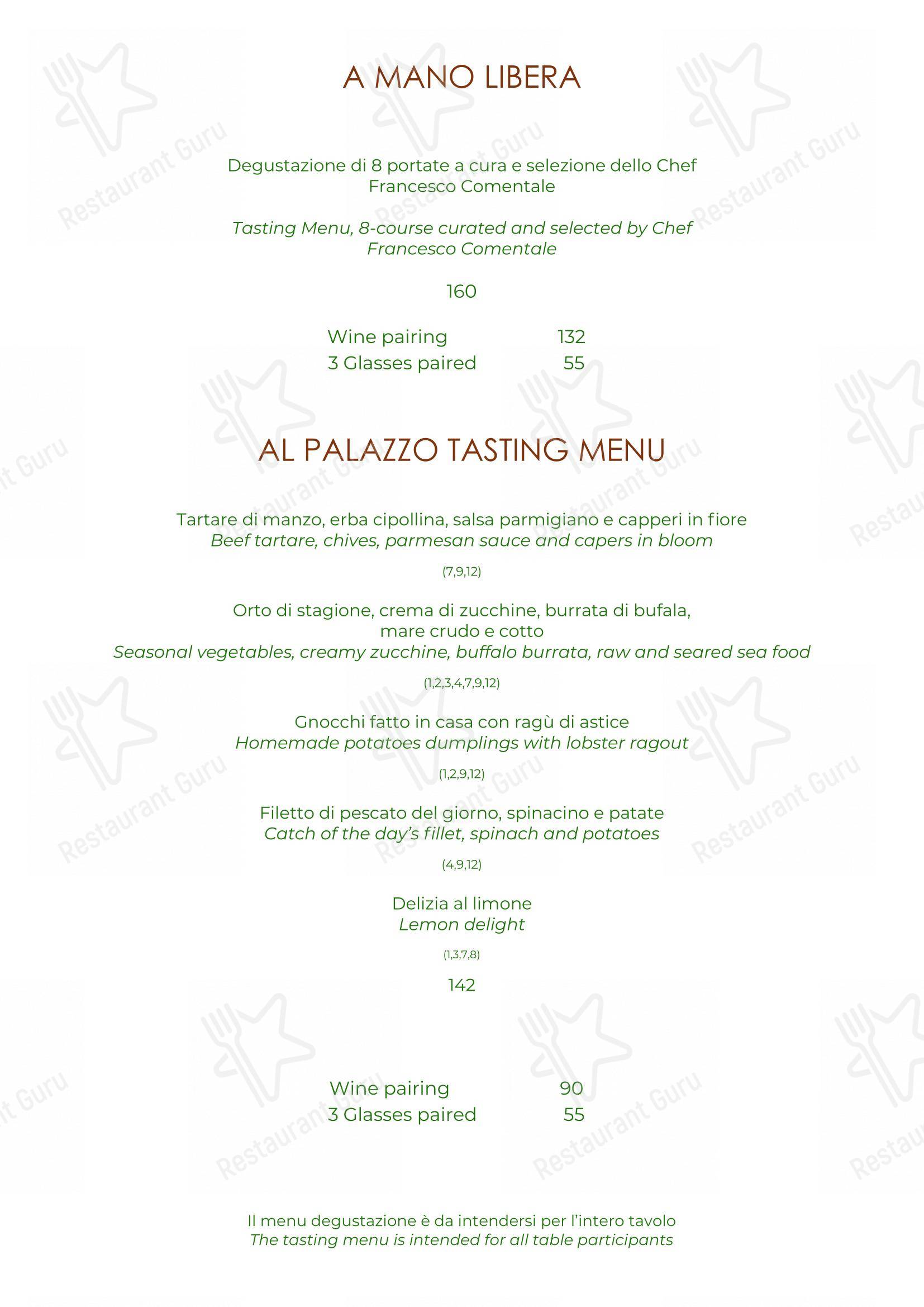 Коктейльная карта per Al Palazzo ristorante