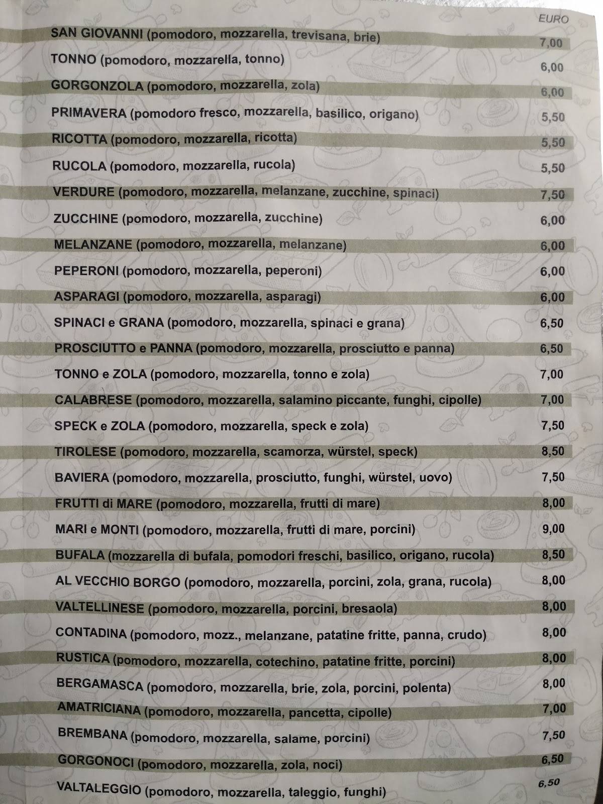 Menu di Al Vecchio Borgo di Magno Stefano 