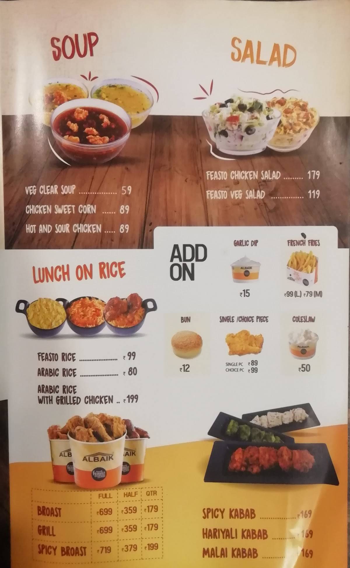 Menu at Albaik Fried Chicken, Thodupuzha