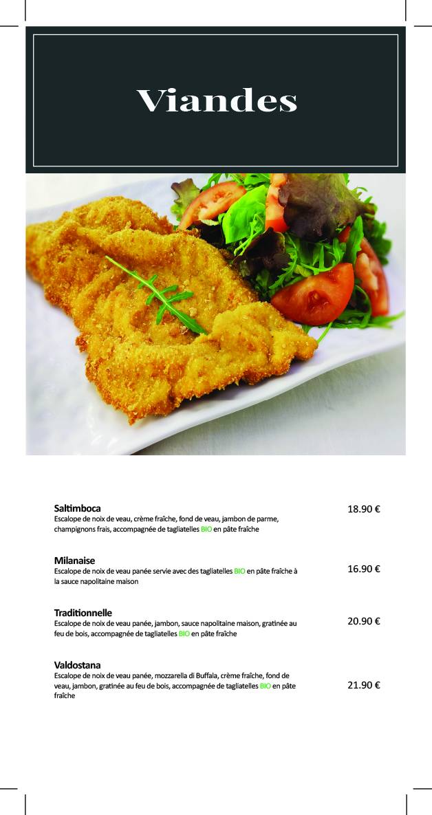 Menu de Alicia Restaurant