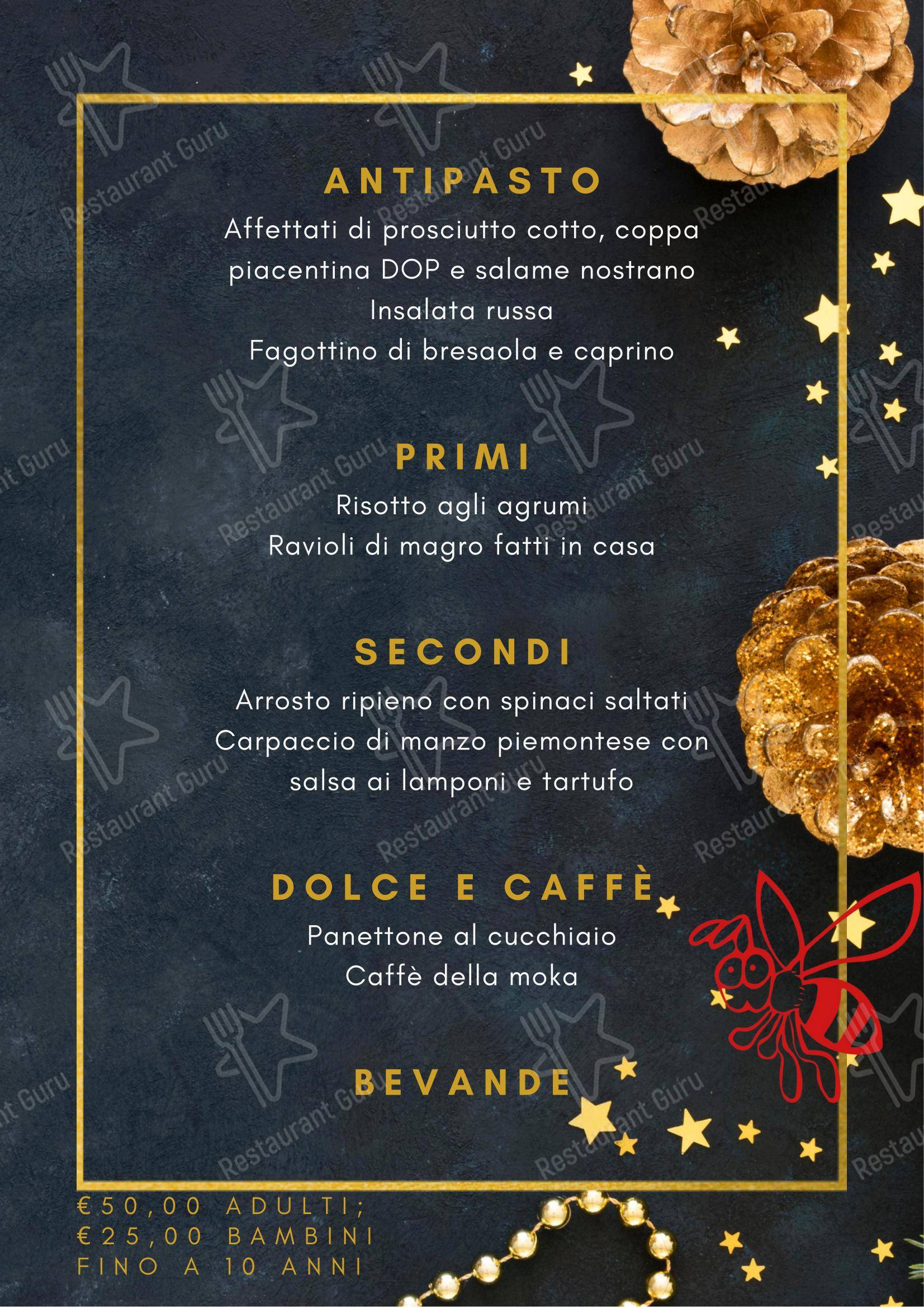 Menu bar pour Alla Ribella dans Rivolta d' Adda
