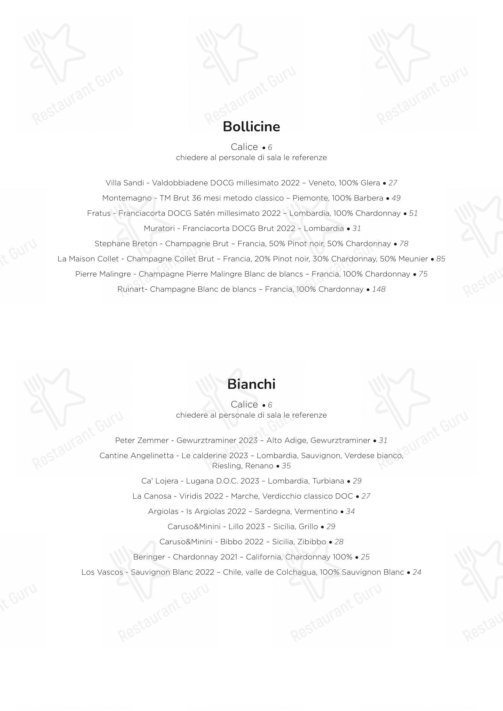 Menu bar per Aloha ristorante