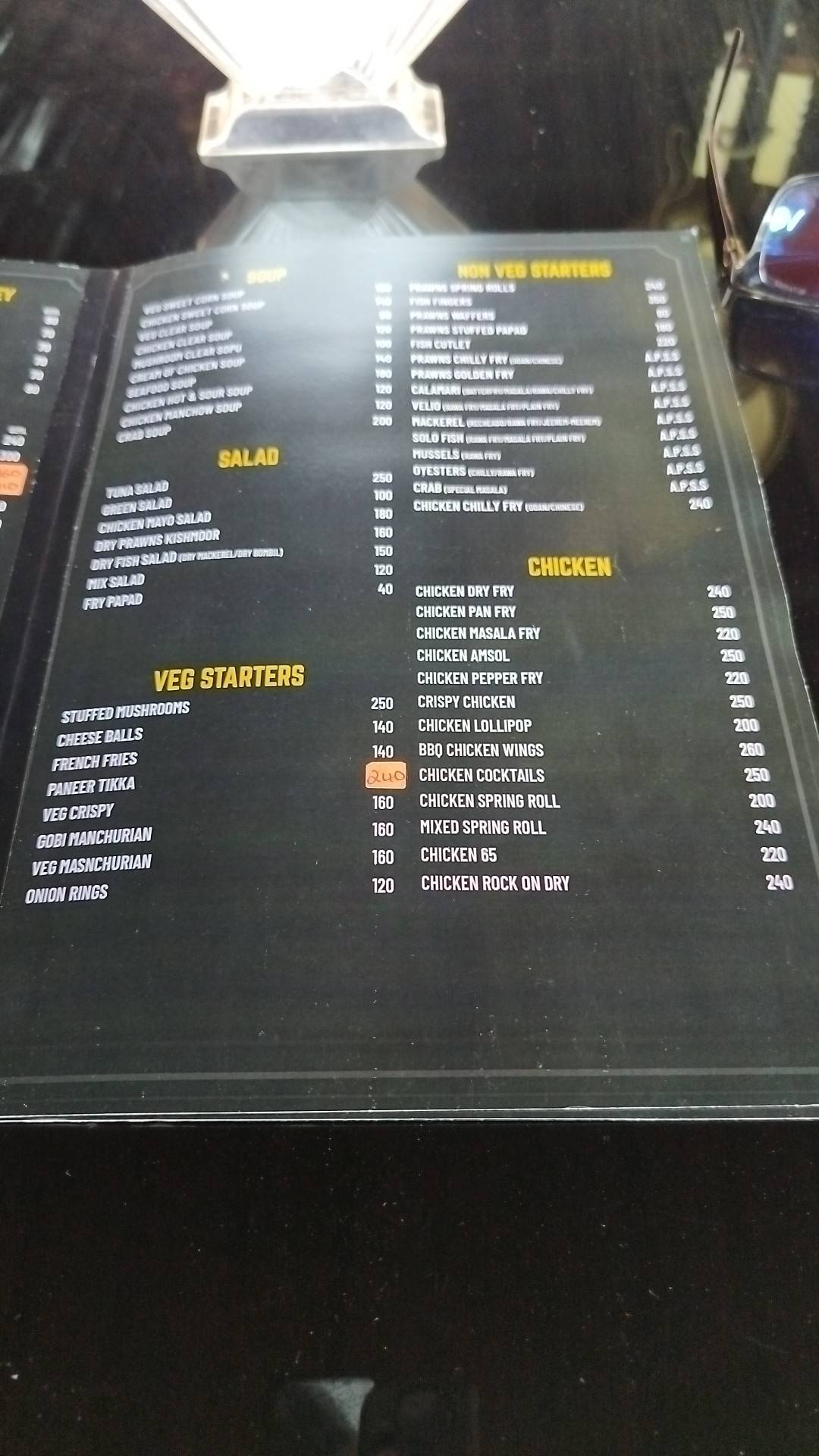 Alvares restaurant and bar menu