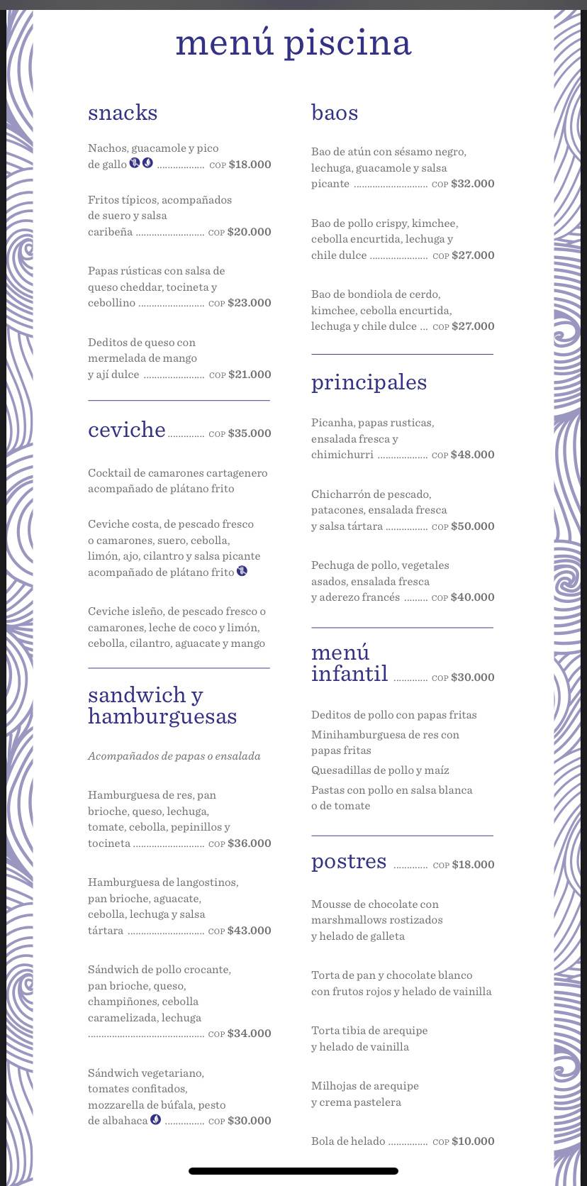 Menu at Amacagua Grill & Bar (Hyatt Regency Cartagena), Cartagena