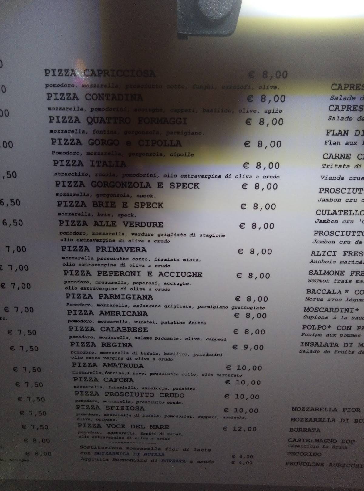 Menu di Ristorante pizzeria Amatruda 