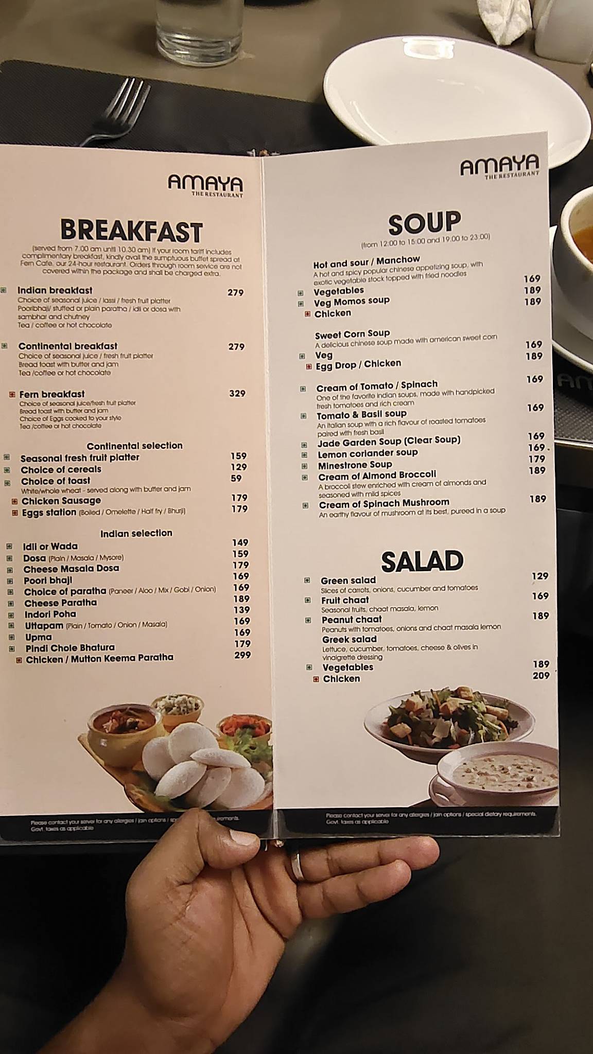Amaya - The Fern Residency Vadodara menu