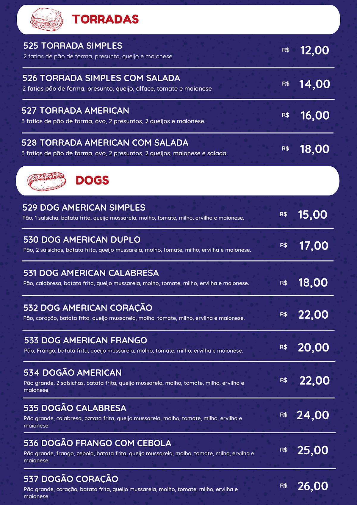 American Burger cardápio
