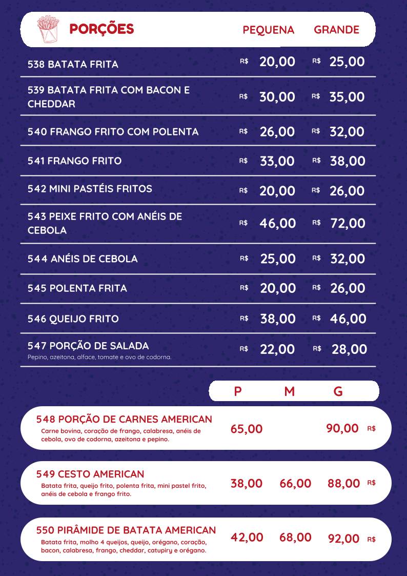 American Burger cardápio