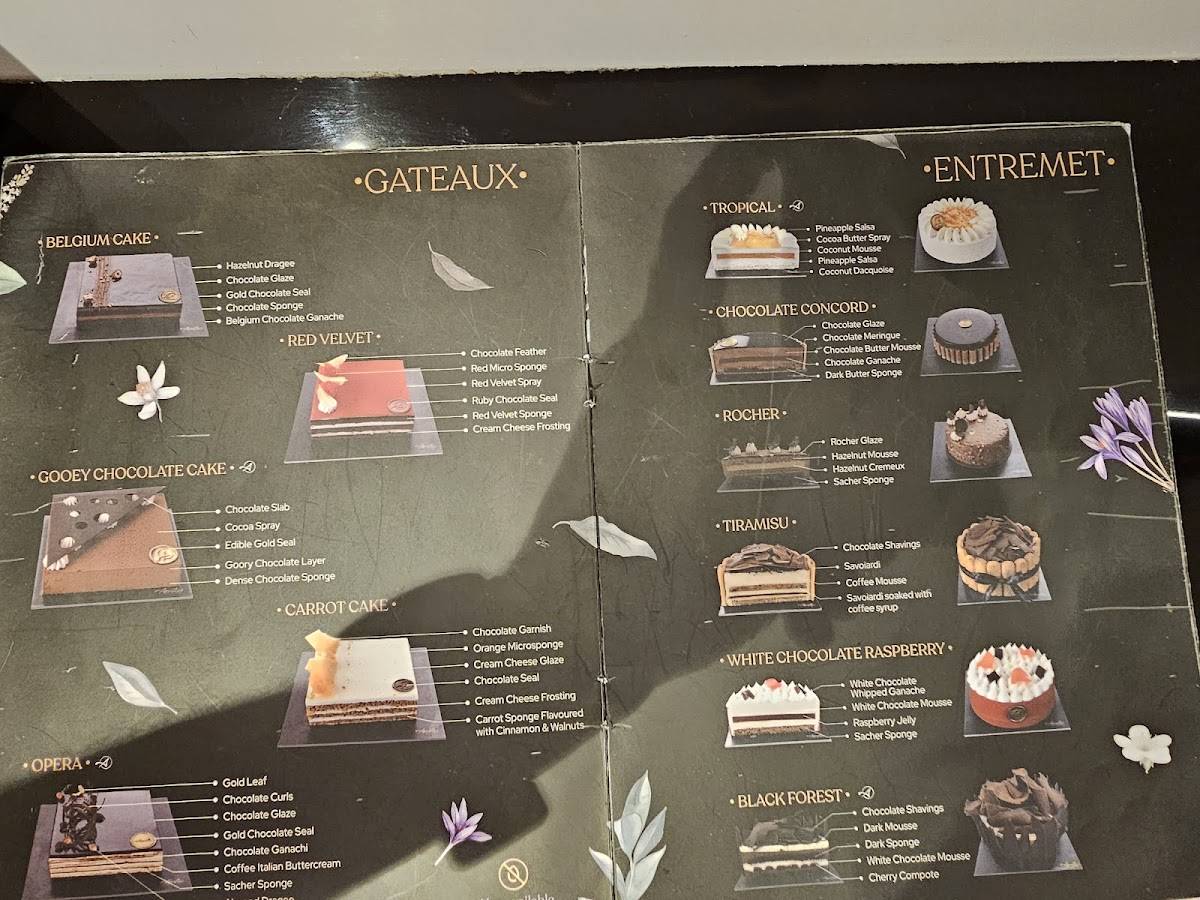 Amote Patisserie and Chocolates menu