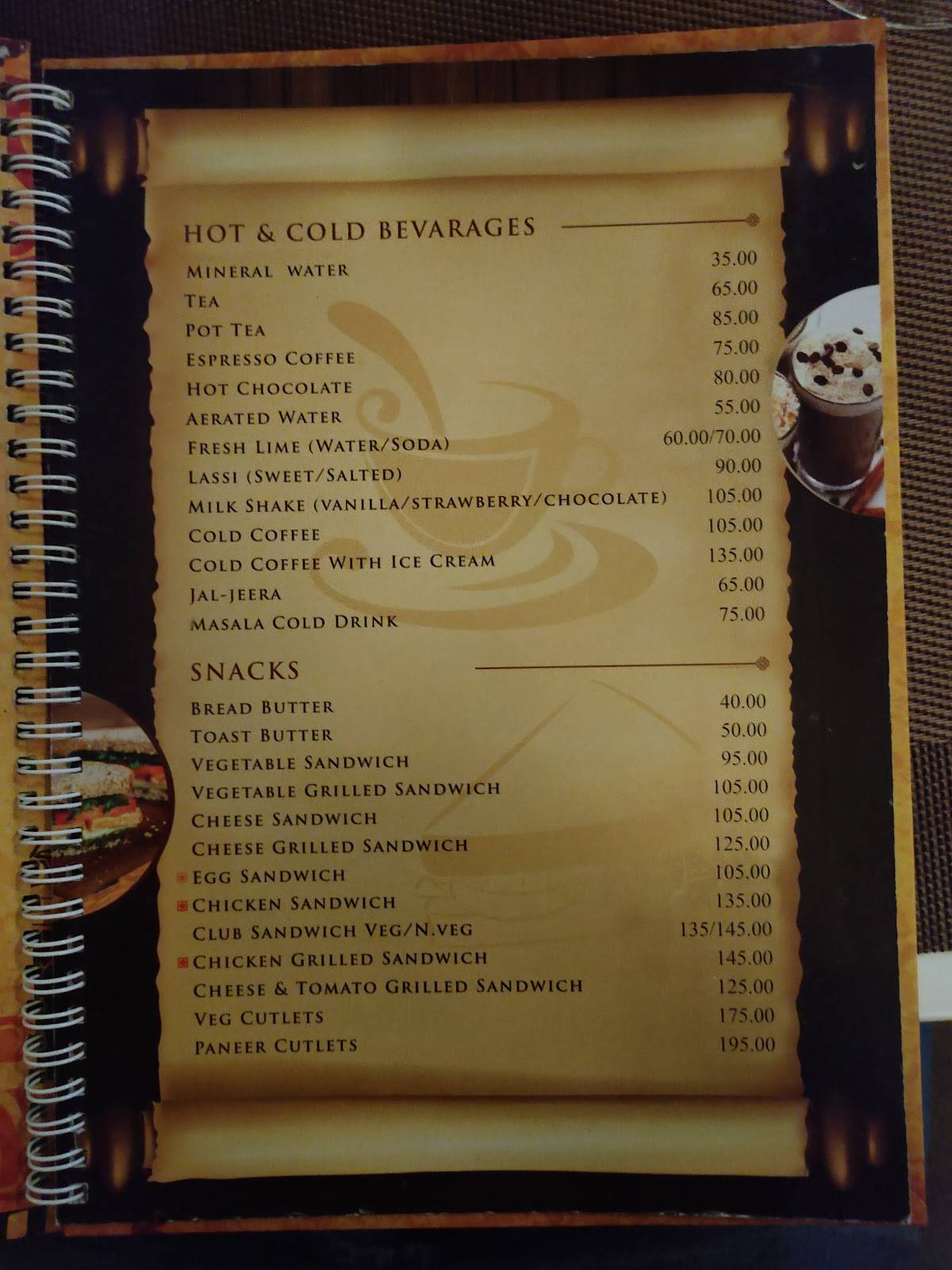 Amrapali Cafe menu