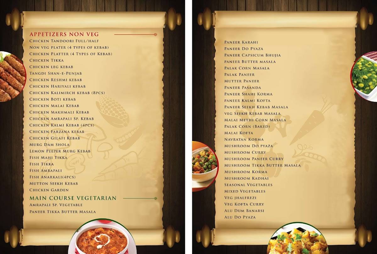 Amrapali Cafe menu