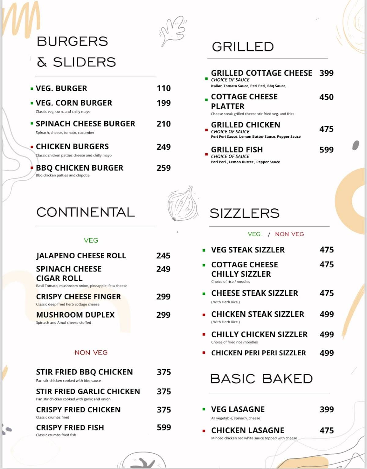 Galini Café menu