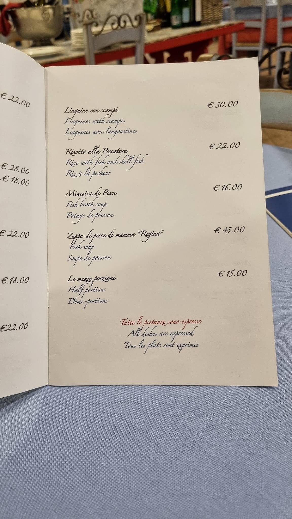 Menu di Ristorante Anzio da Alceste al Buon Gusto dal 1950 