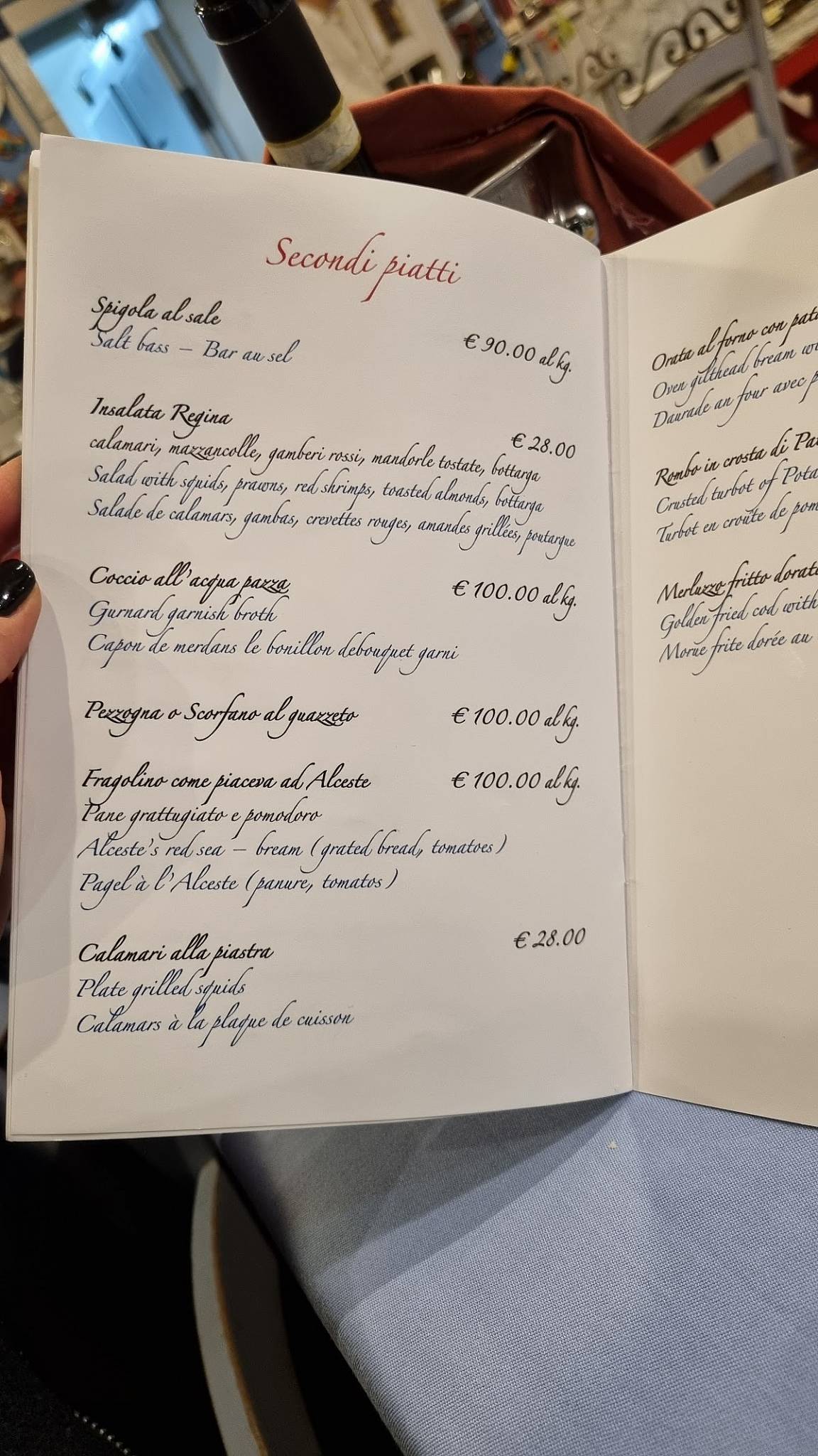 Menu di Ristorante Anzio da Alceste al Buon Gusto dal 1950 