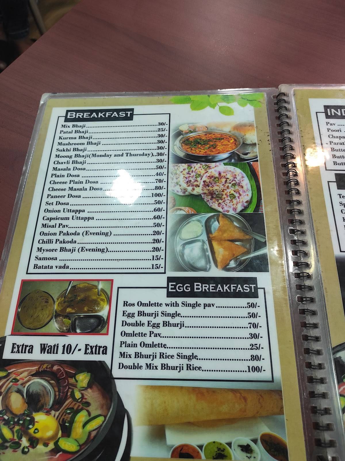 Apsara Restaurant menu
