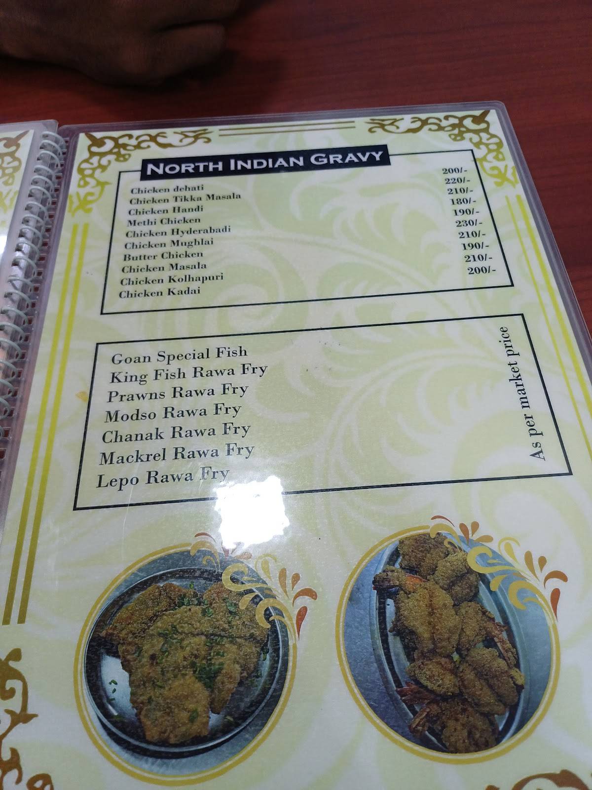 Apsara Restaurant menu
