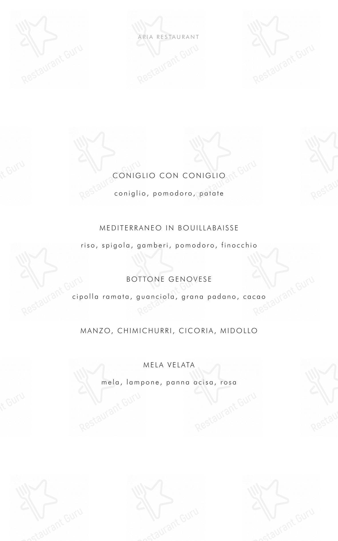 Menu per Aria Restaurant in Napoli