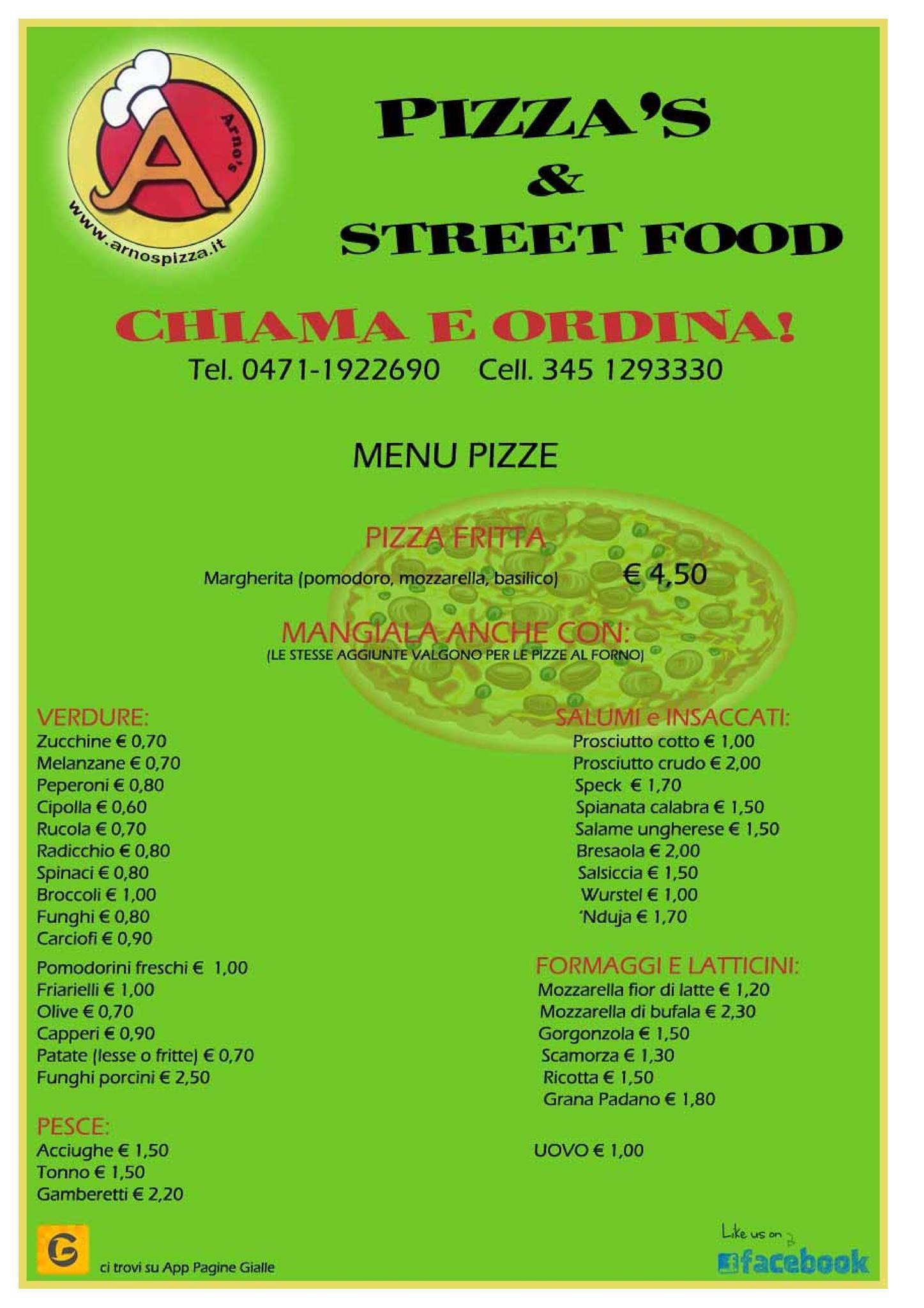 Menu di Arno's Pizza & Street Food 
