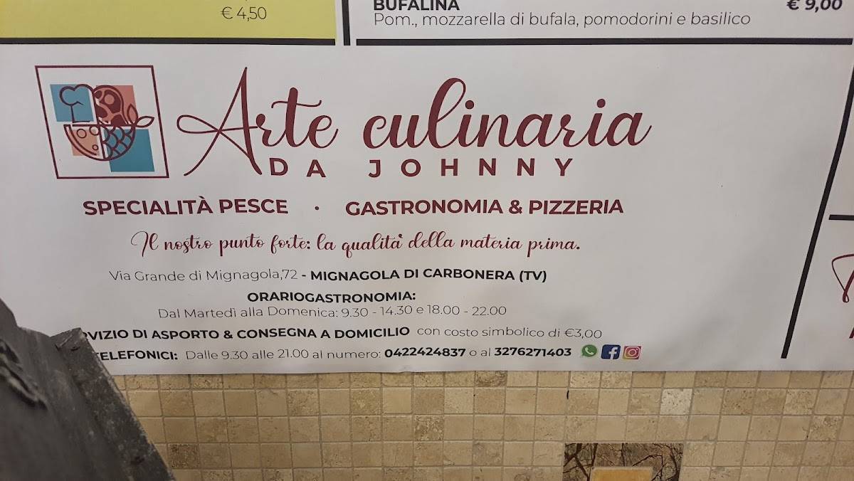 Menu di Arte culinaria da Johnny 