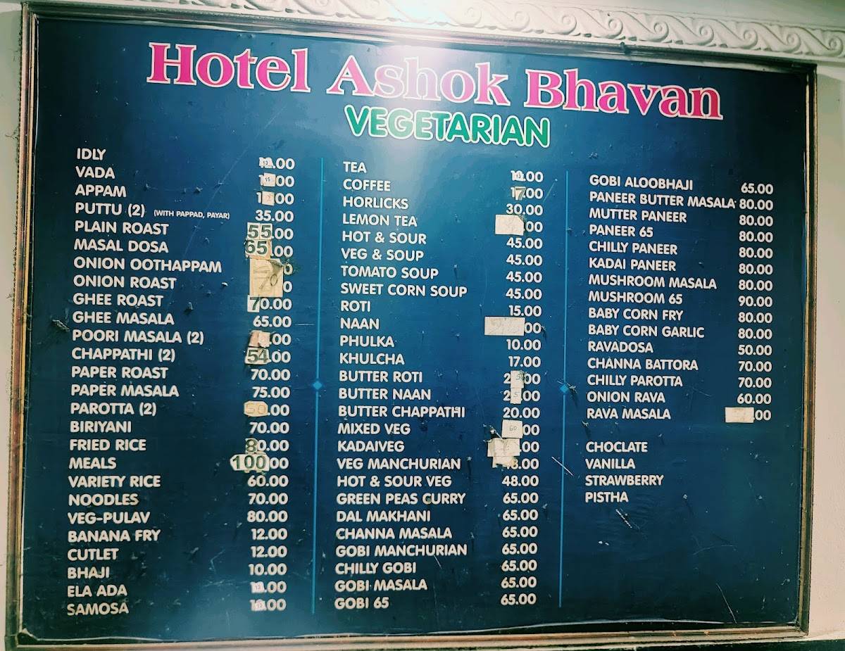 Ashok Bhavan menu