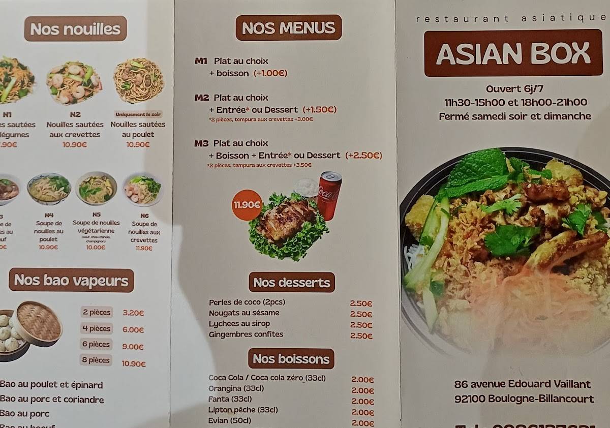 Menu de Asian Box