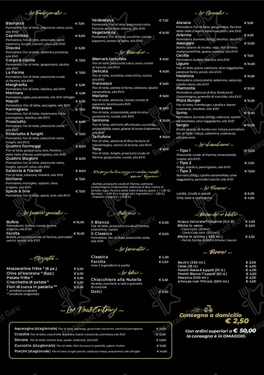 Menu di Assaggio - pasti e bevande