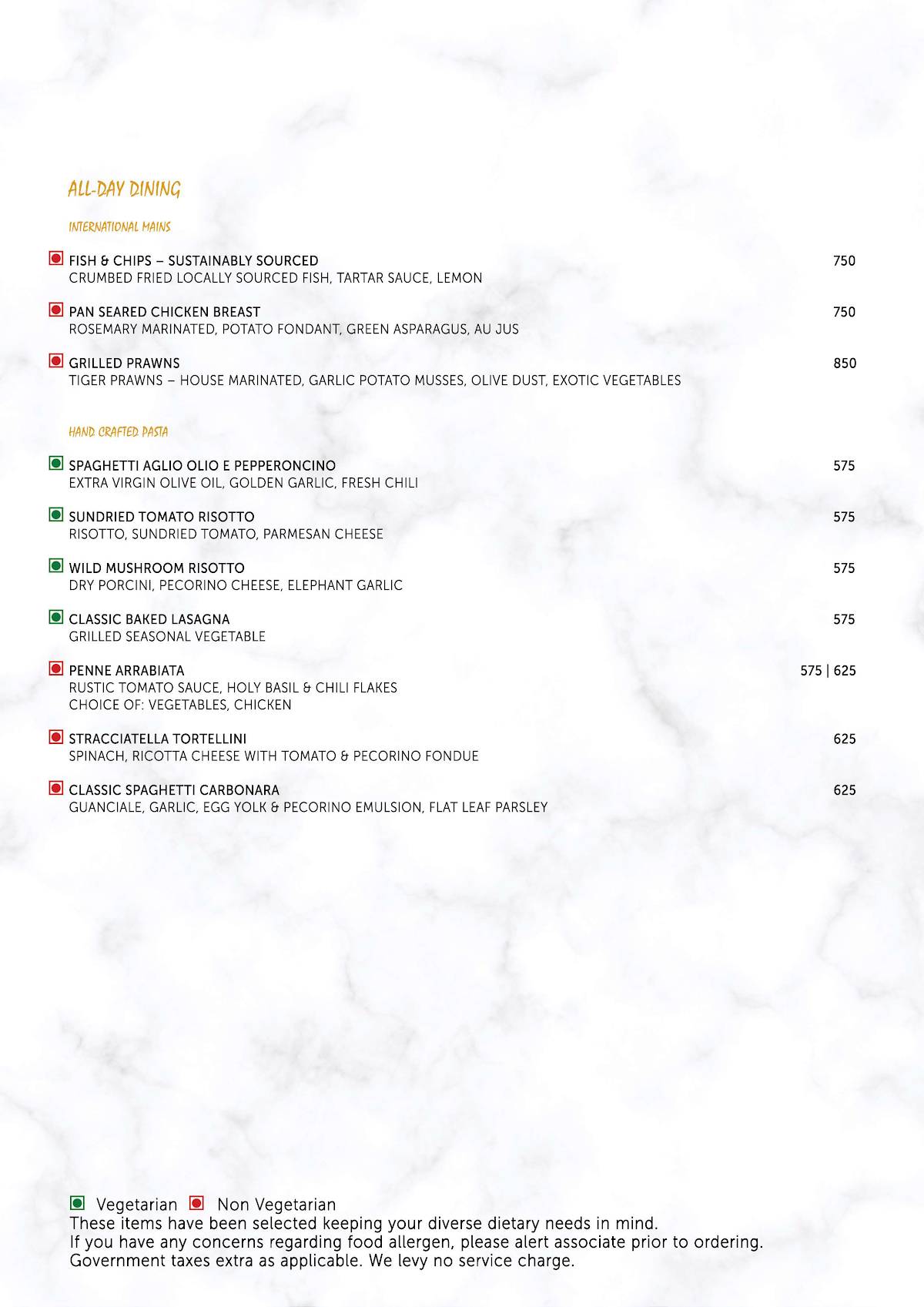 Aura - Gateway Ahmedabad Sindhu Bhavan Road menu