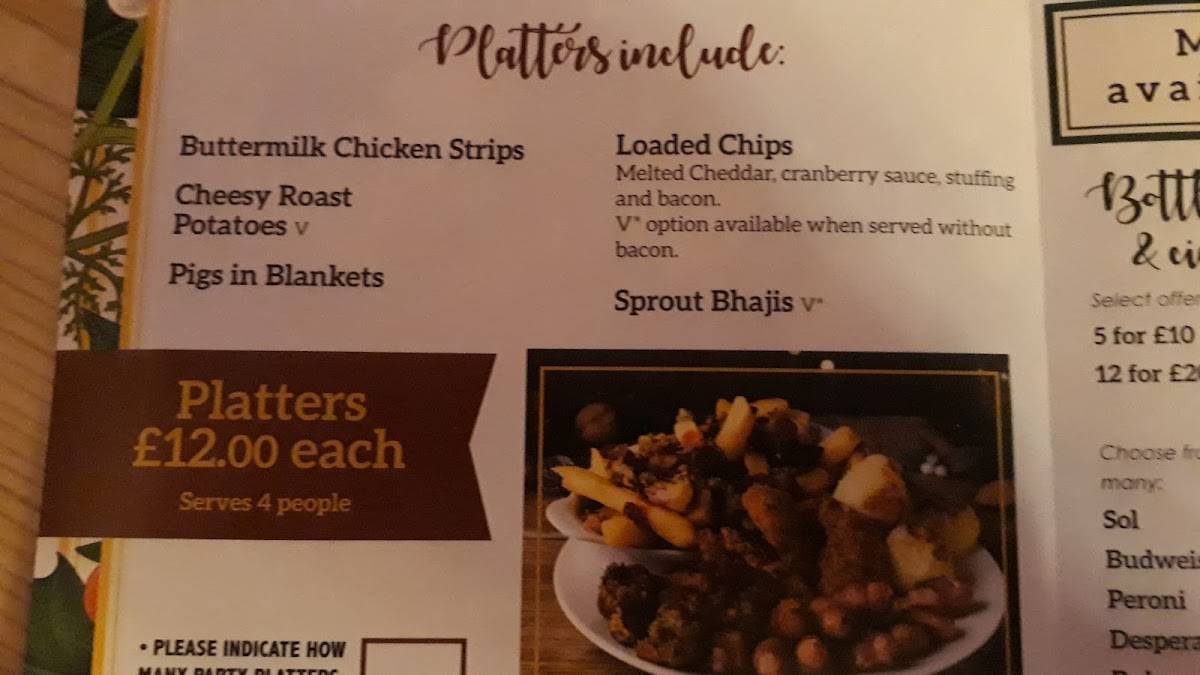 Menu at Boar's Head, Aust pub & bar, Bristol, Main Road