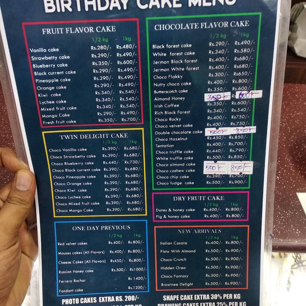 BAKE TOWN BAKERY menu