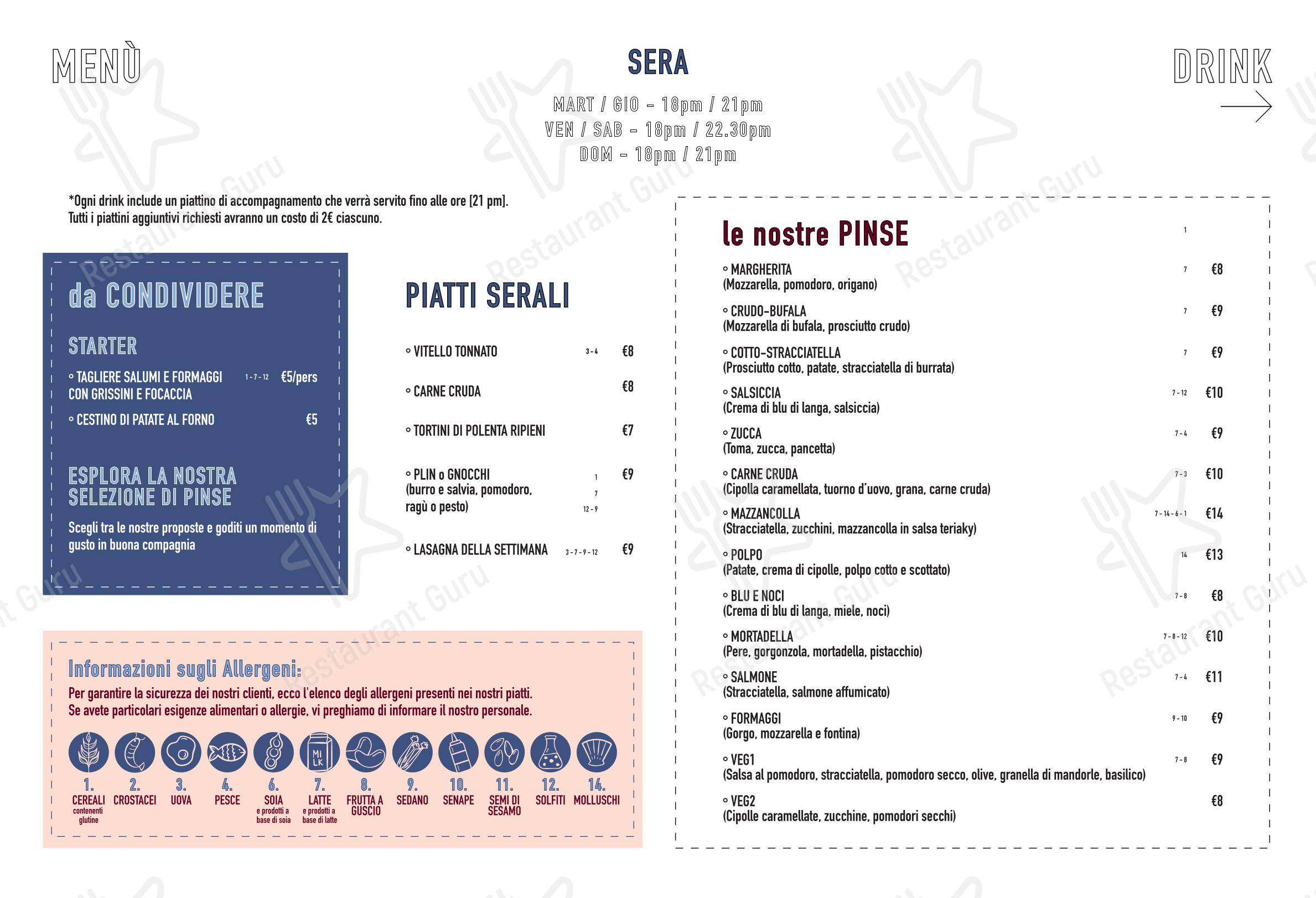 Al Teresio in Alba - Menu