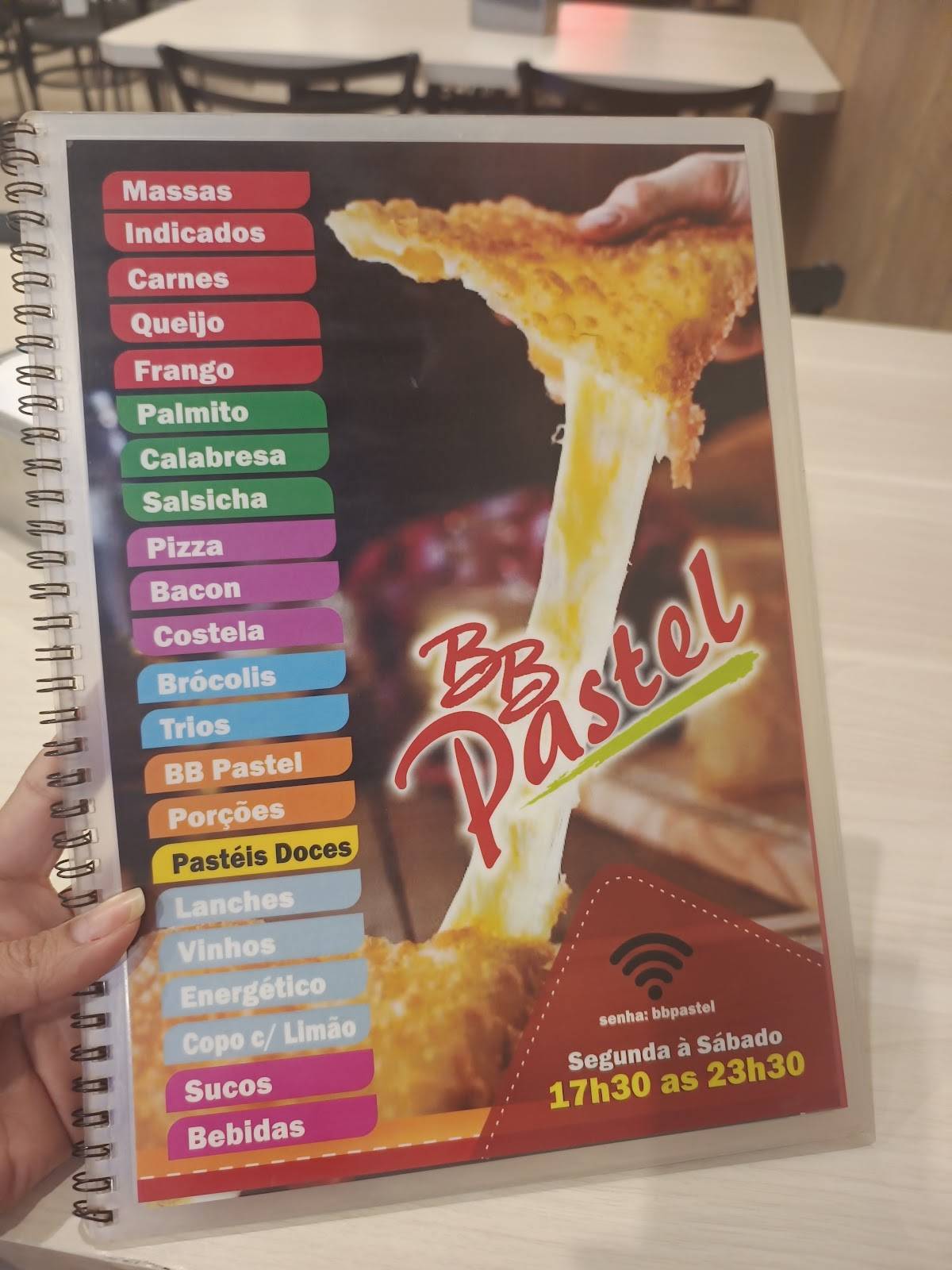 BB Pastel cardápio