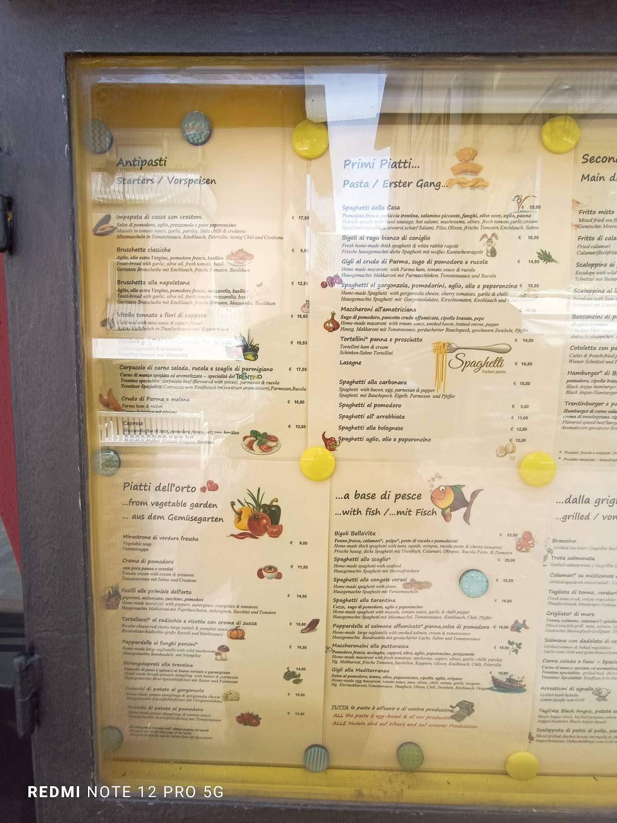 Menu di BELLAViTA Ristorante Pizzeria 