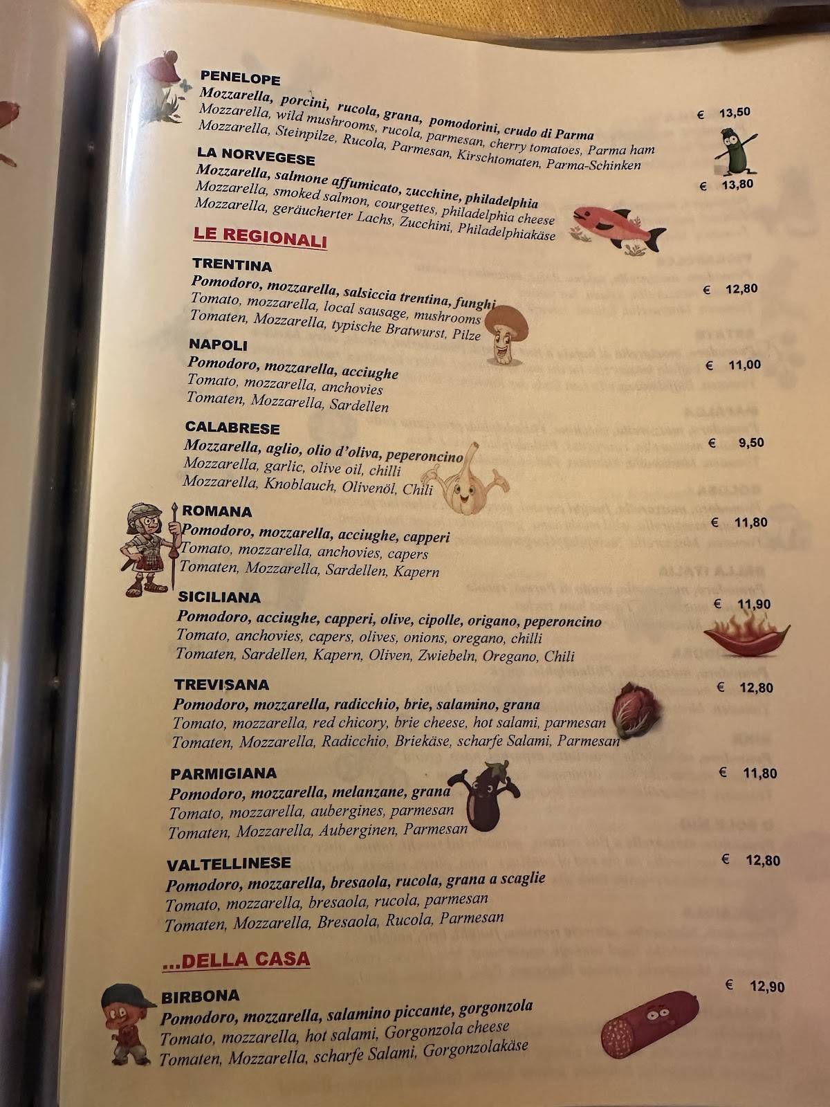 Menu di BELLAViTA Ristorante Pizzeria 
